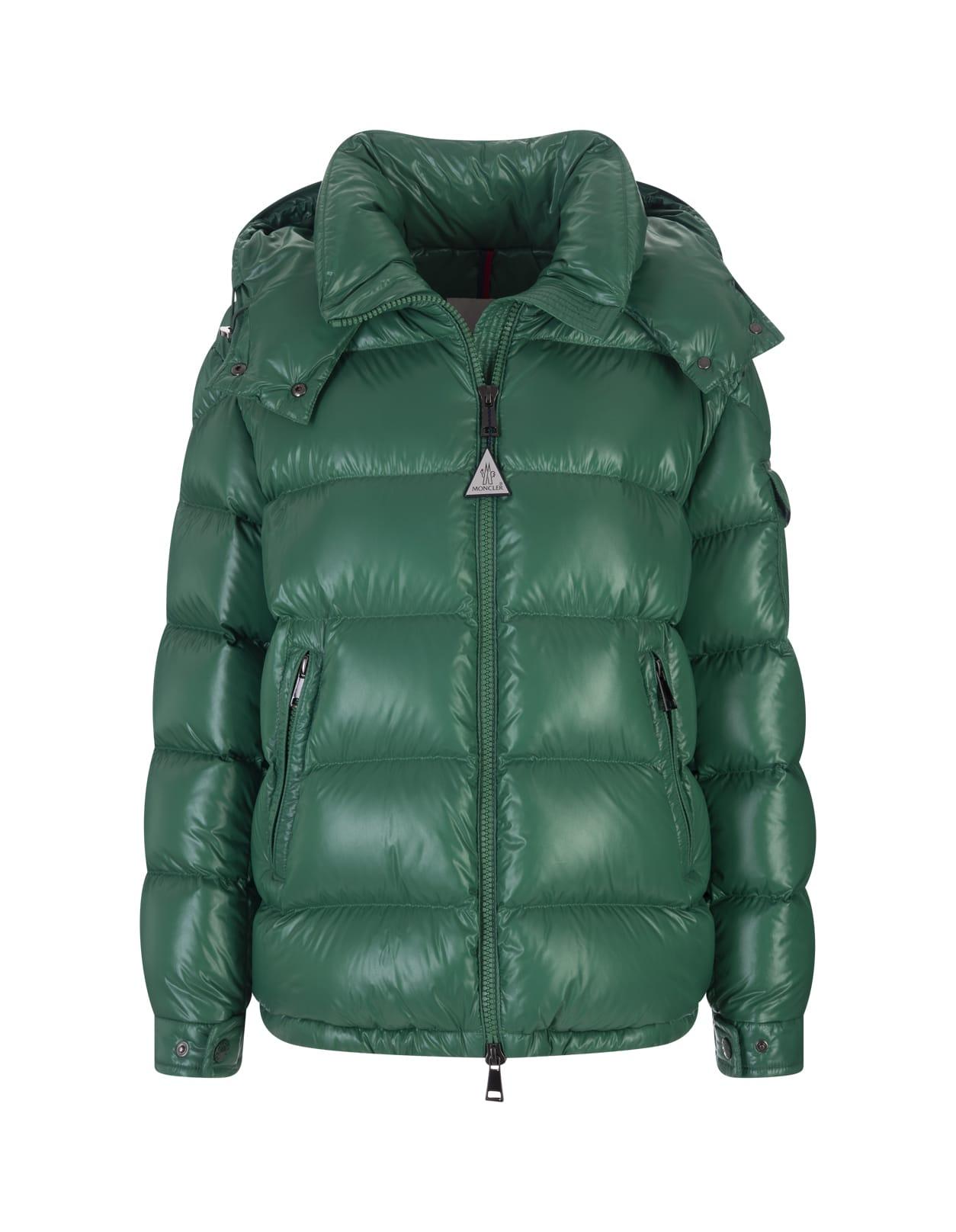 Moncler Green Maire Short Down Jacket | Lyst