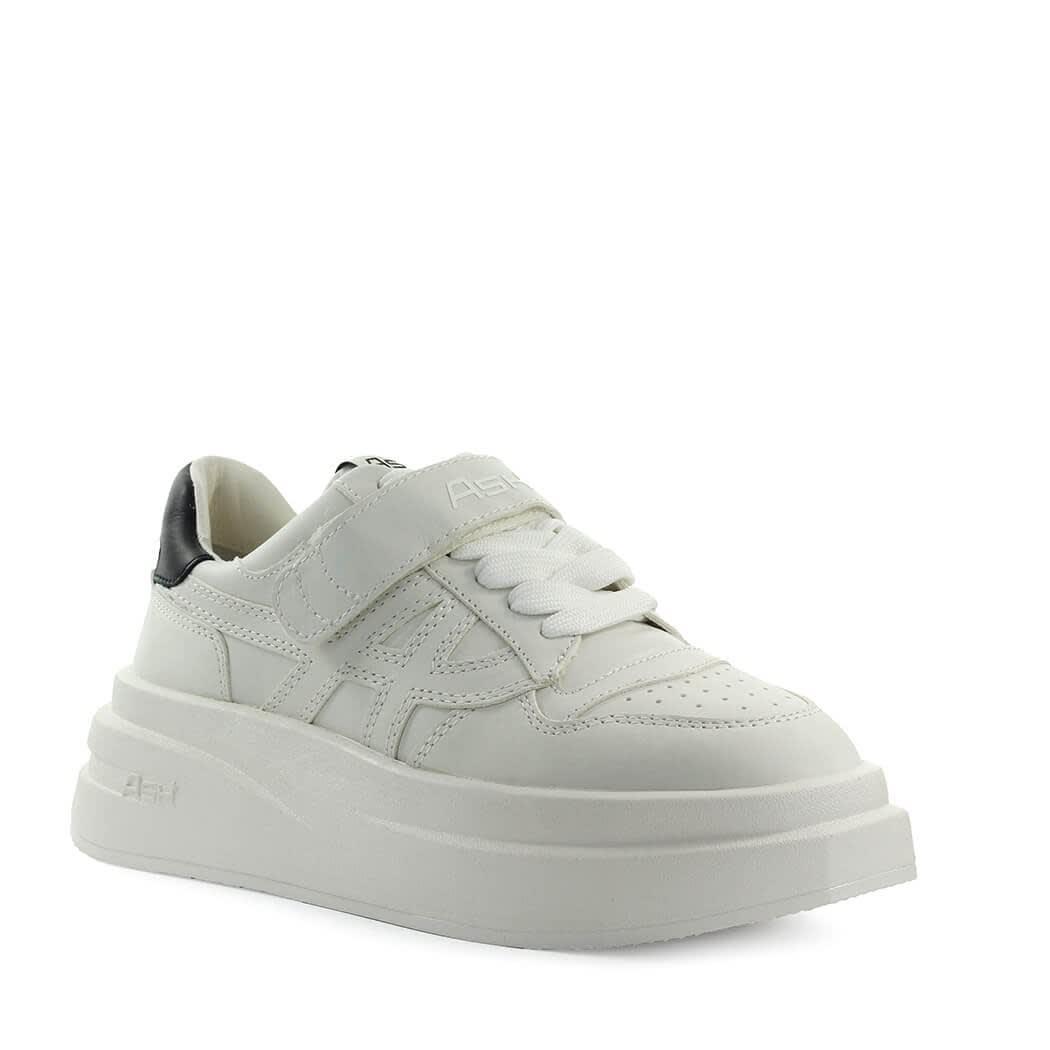 Ash Leather Indy Ivory Black Sneaker in White | Lyst