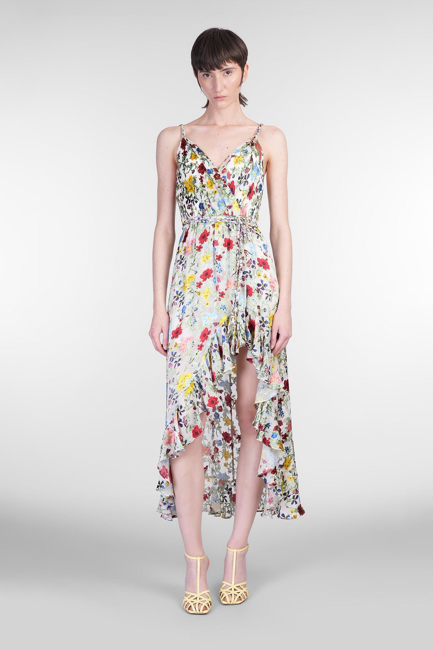 最強アイテム★【alice＆olivia】Tara High Low ミディ ドレス Alice + Olivia Tara Floral Ruffle Detail High-Low Dress