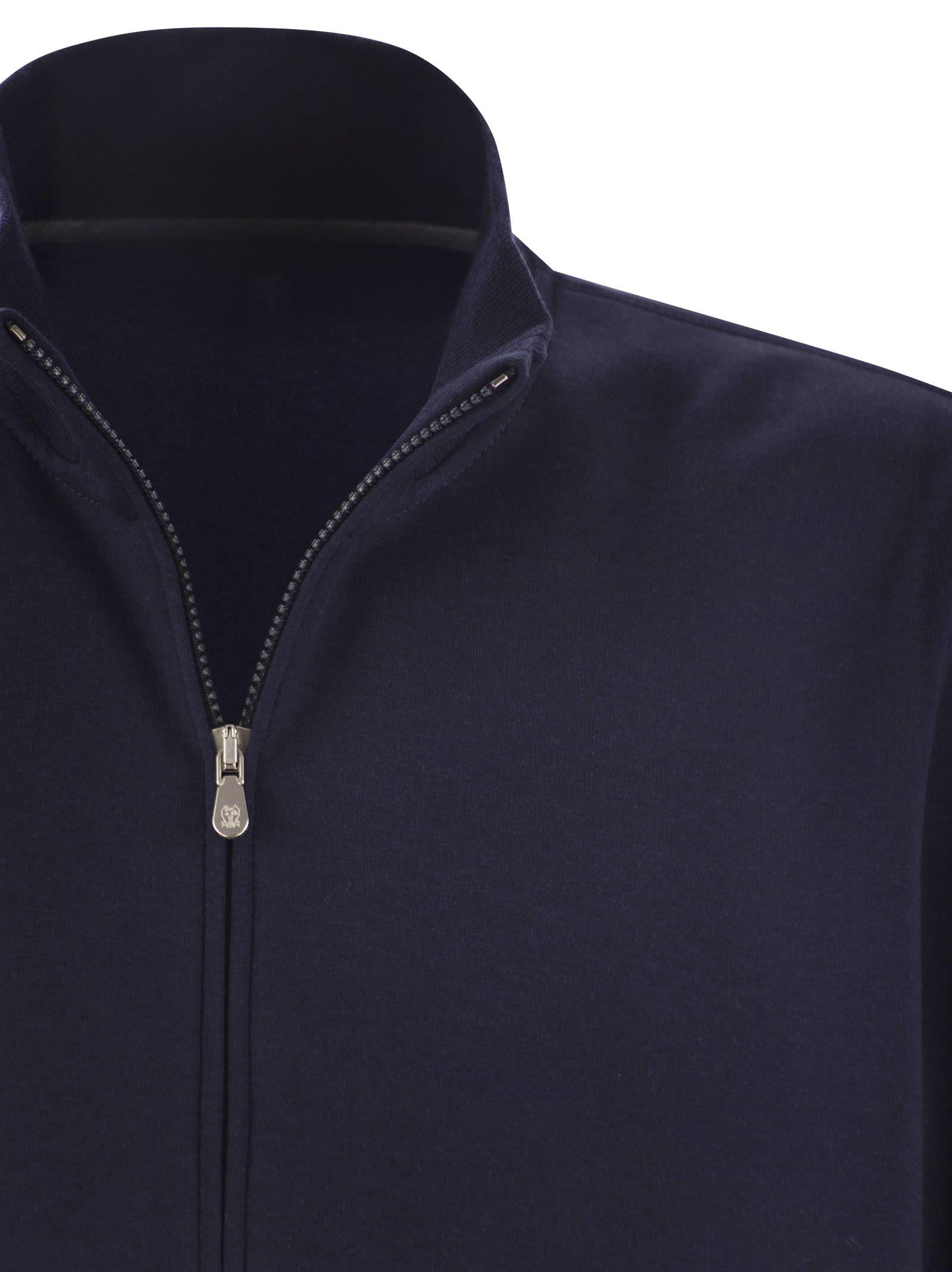 Brunello Cucinelli Double Fleece Topwear in Blue for Men | Lyst