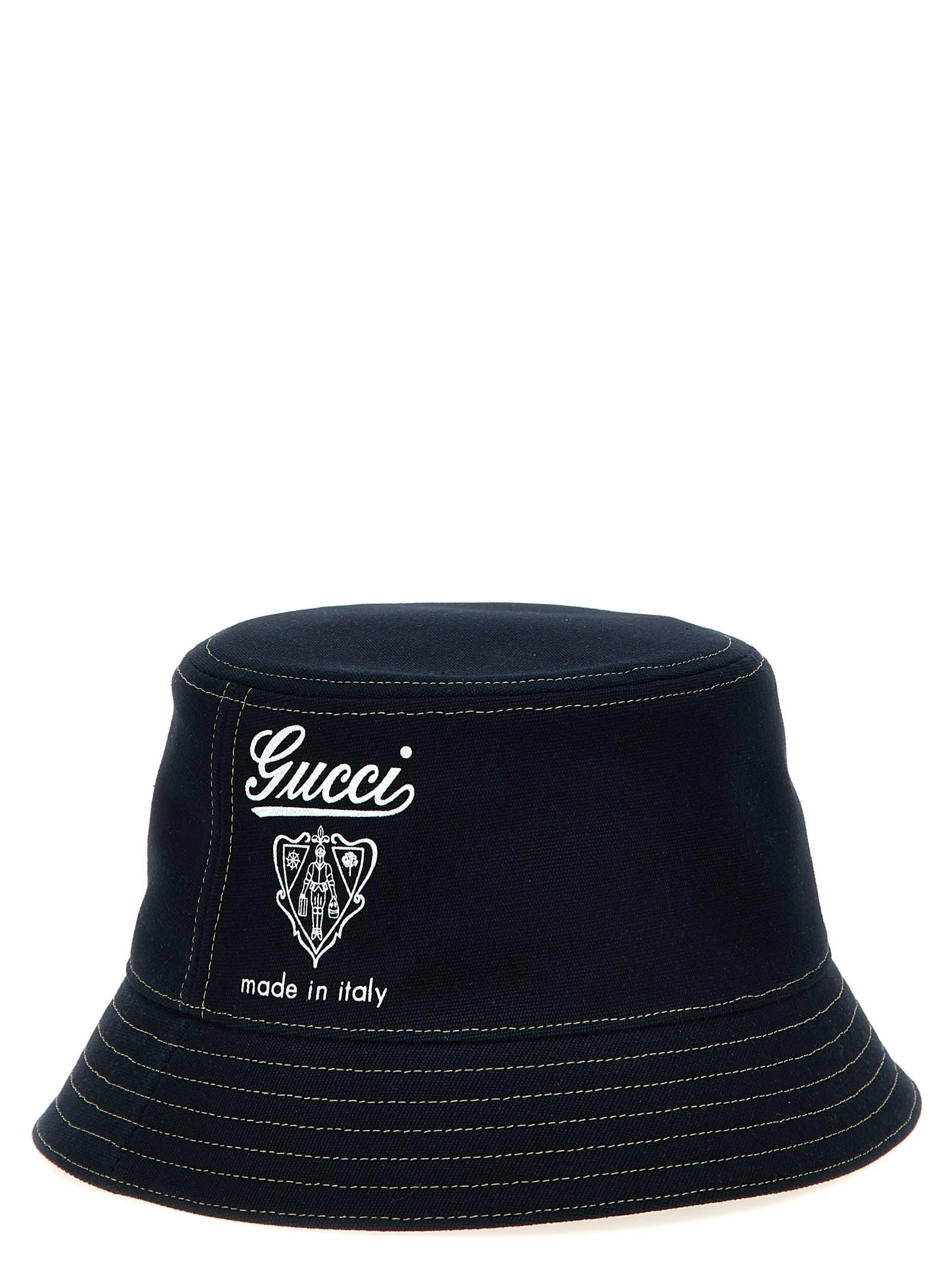 ハット GUCCI Gucci coat of arms bucket hat Gucci Coat Of Arms Bucket Hat in Blue for Men | Lyst