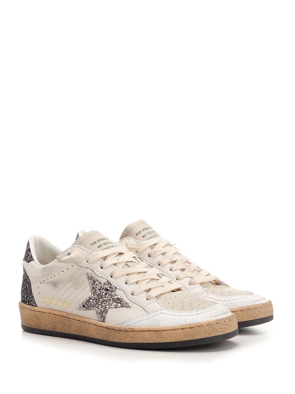 Golden Goose Ballstar 11701 Distressed Leather Low-Top Trainers in