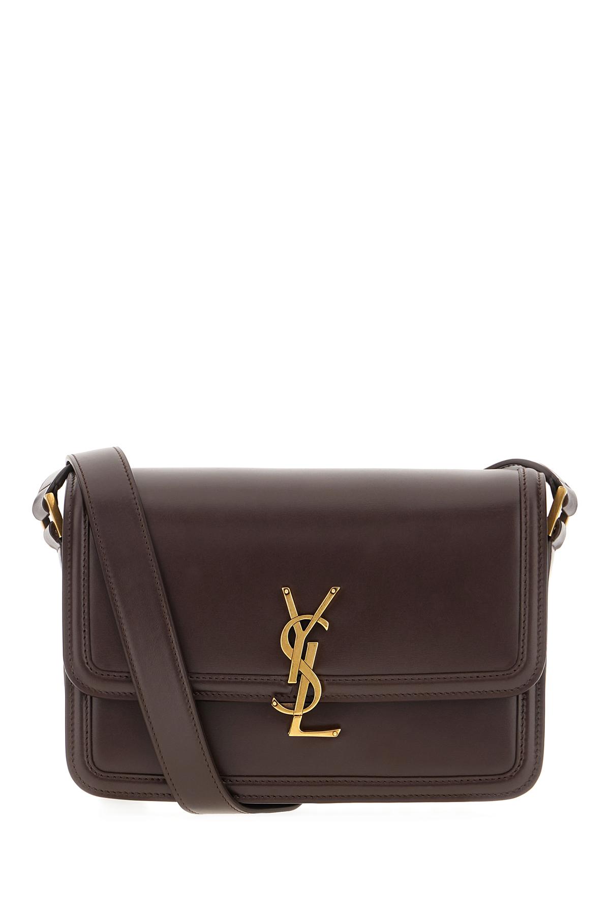 Saint Laurent Chocolate Leather Medium Solferino Crossbody Bag in