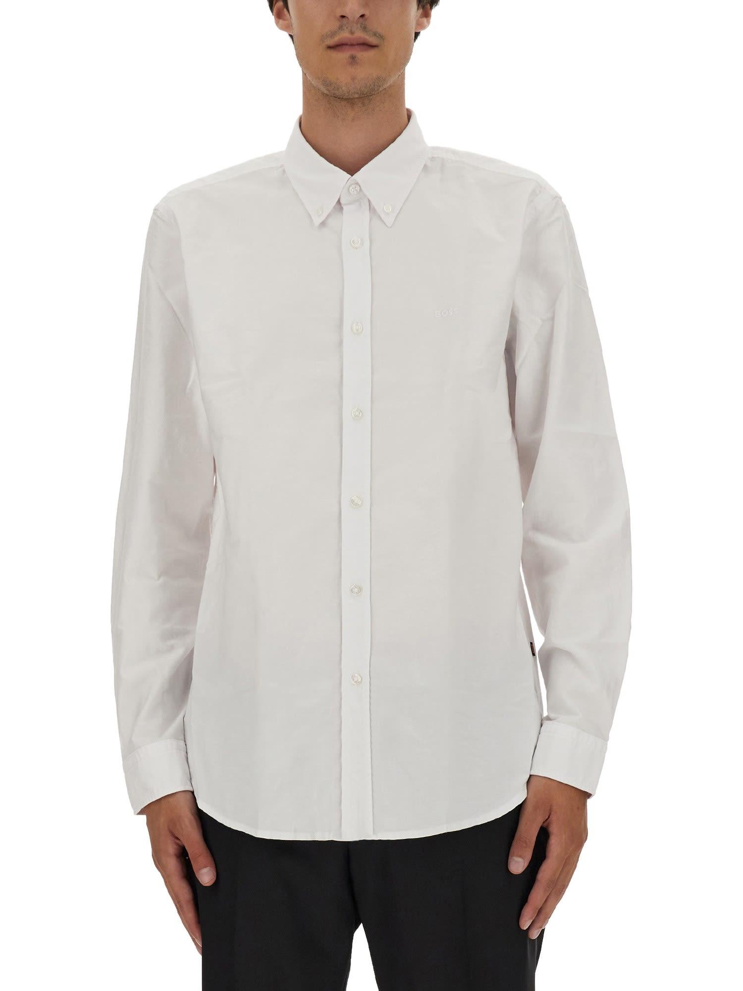 BOSS by HUGO BOSS Wool Shirt in White for Men | Lyst