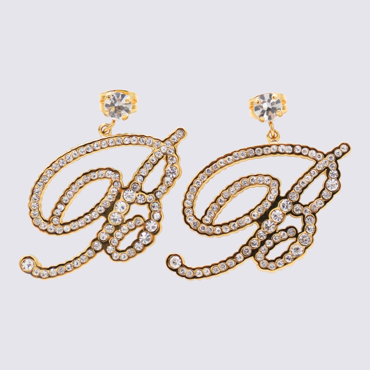 イヤリング BLUMARINE EARRINGS Blumarine B Monogram Earrings With Rhinestones – Cycle Platform