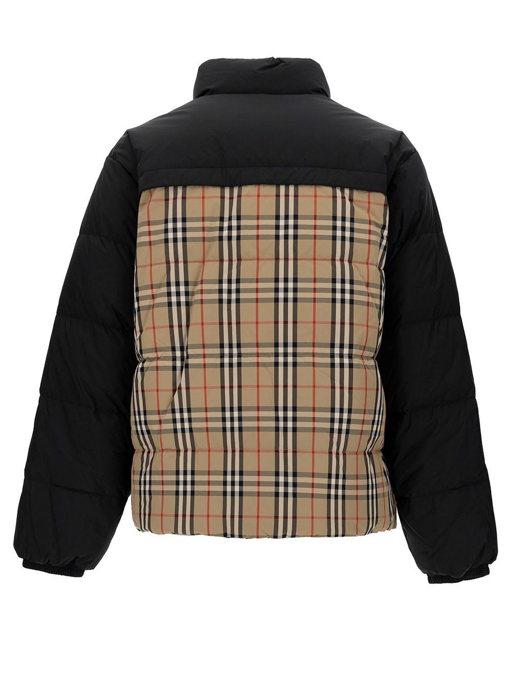 Burberry Reversible Check Puffer Jacket in Black for Men Lyst