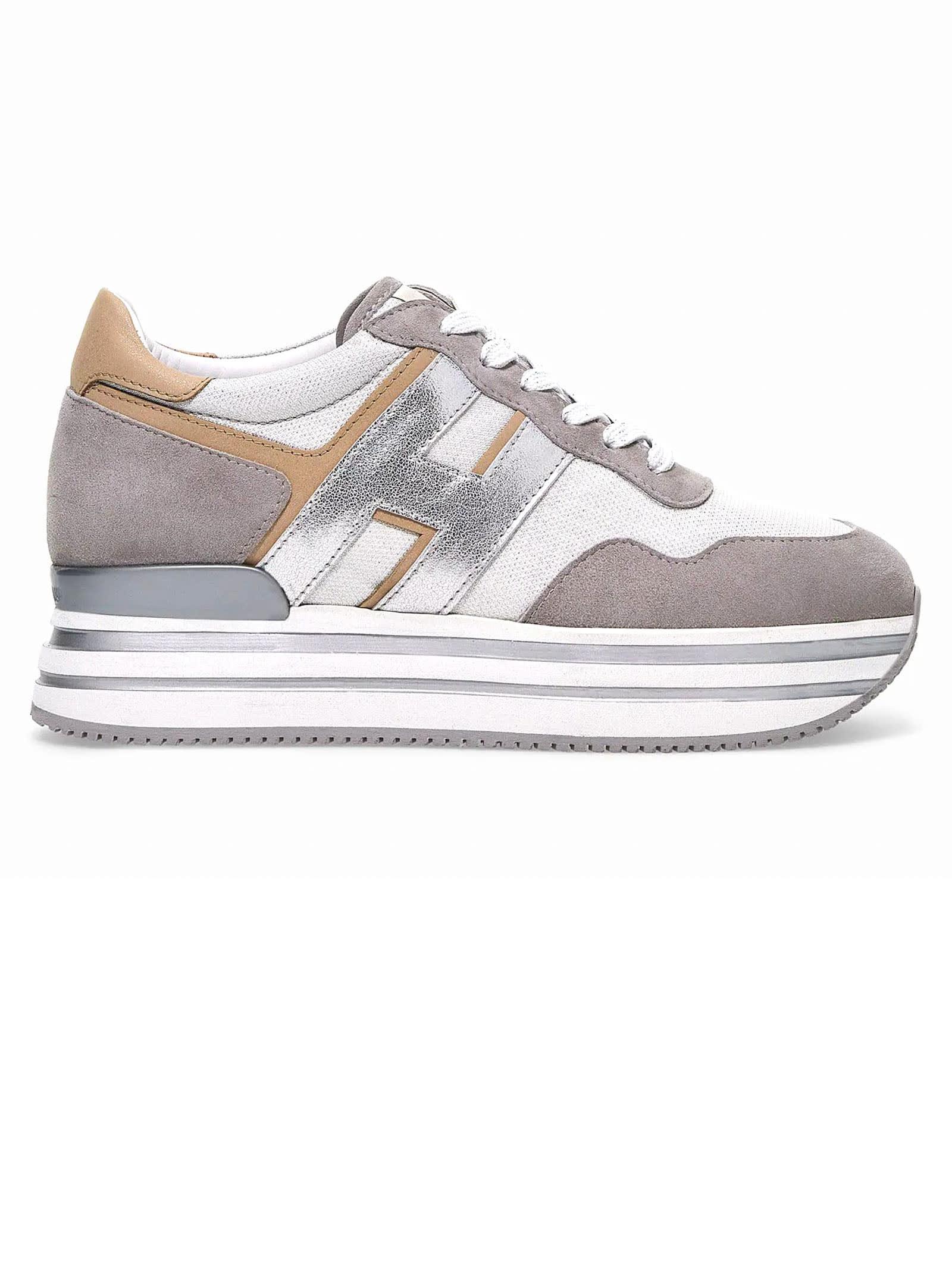 HOGAN SNEAKER MIDI H222 PLATFORM Woman Beige | Mascheroni Store