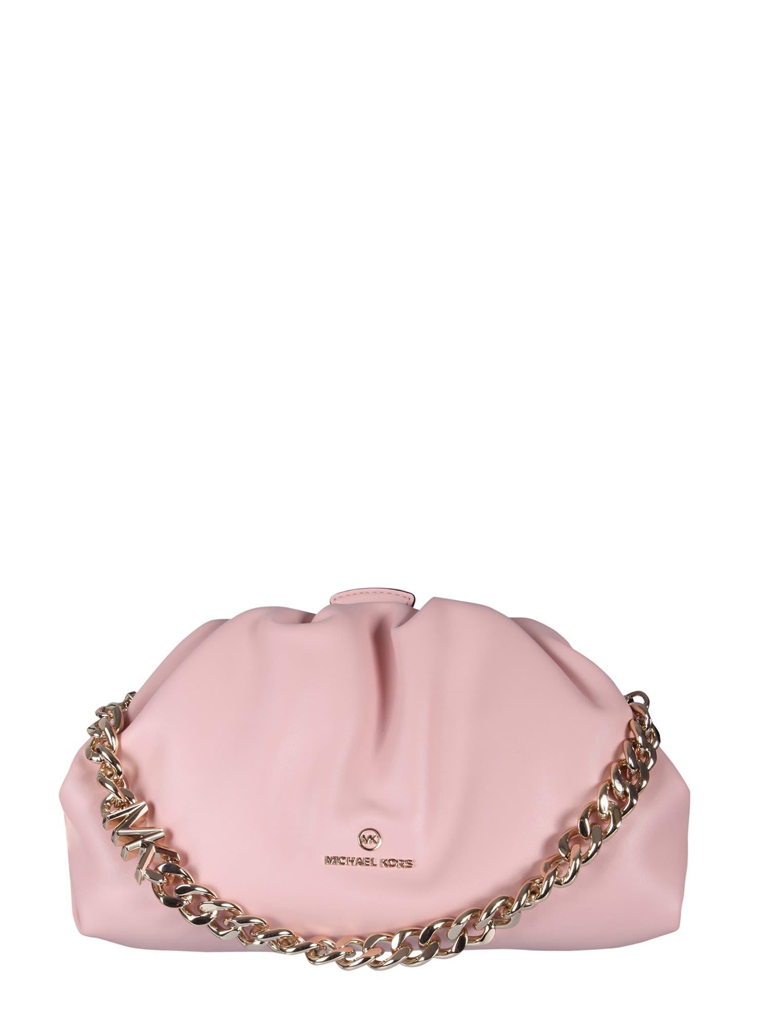 MICHAEL Michael Kors Nola Chained Small Clutch Bag in Pink | Lyst