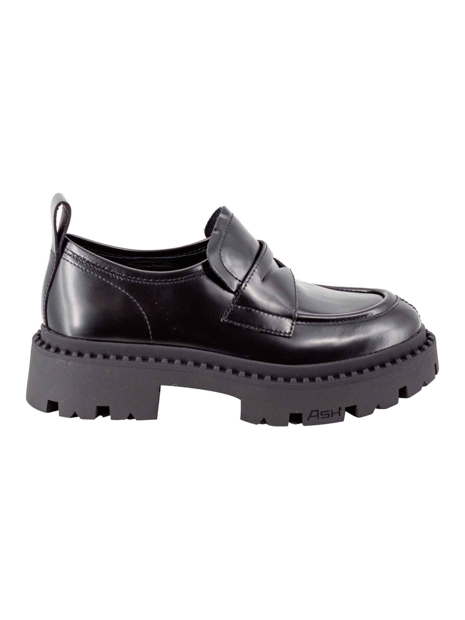 Ash Penny-slot Leather Loafers in Black | Lyst