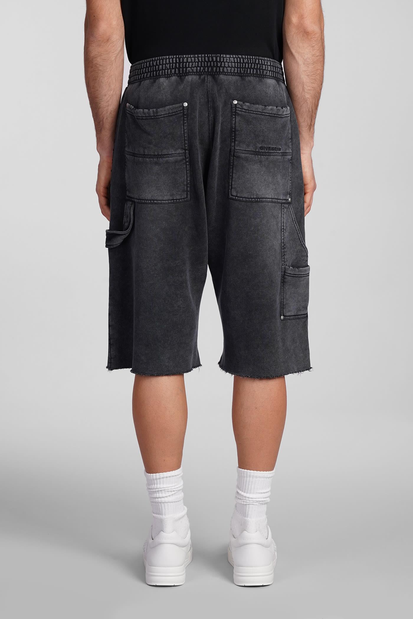 Givenchy Carpenter Faded Cotton Shorts in Black for Men | Lyst