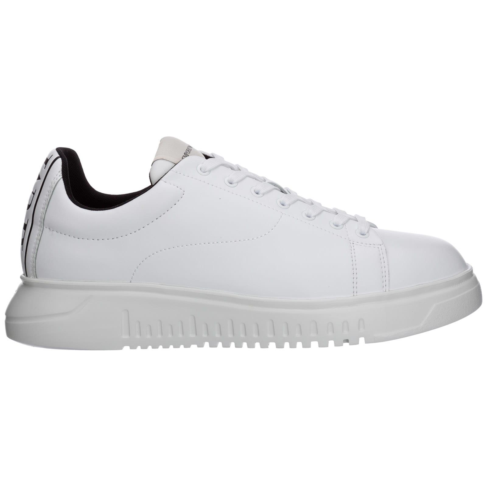 Emporio Armani Shoes Leather Trainers Sneakers in White for Men - Lyst