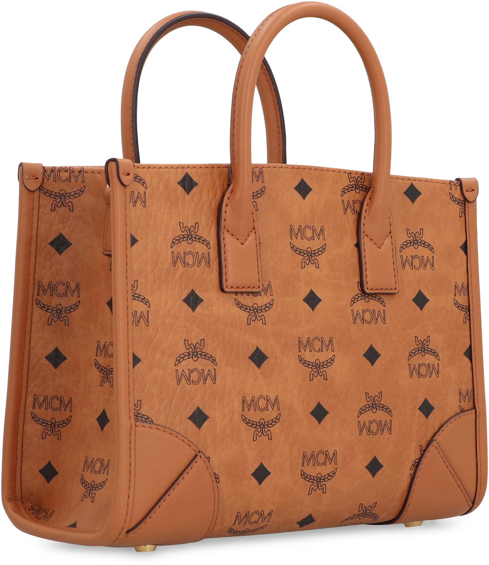 MCM Munich Visetos Tote in Brown Lyst