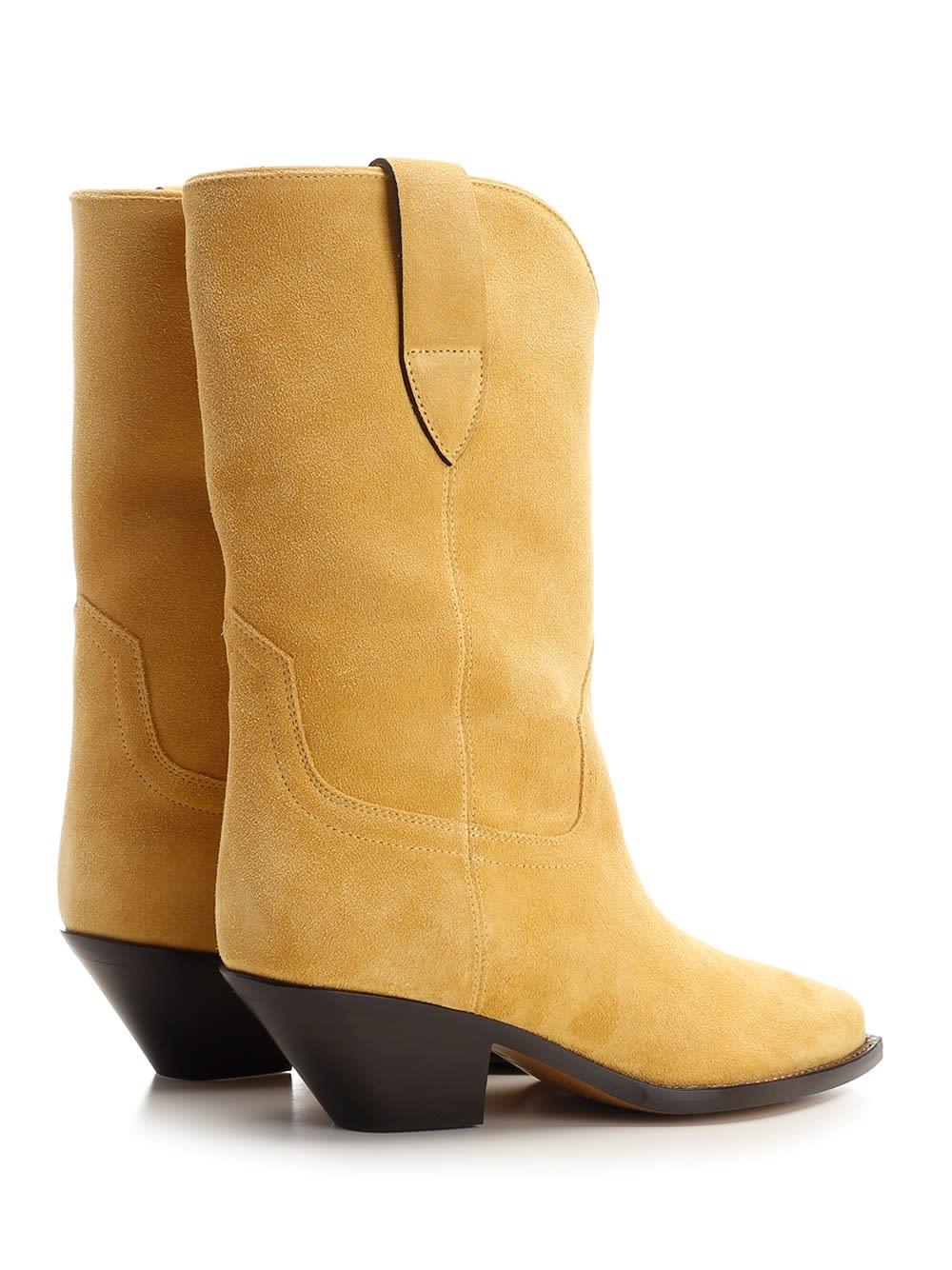 Isabel Marant Dahope Suede Boots in Yellow | Lyst