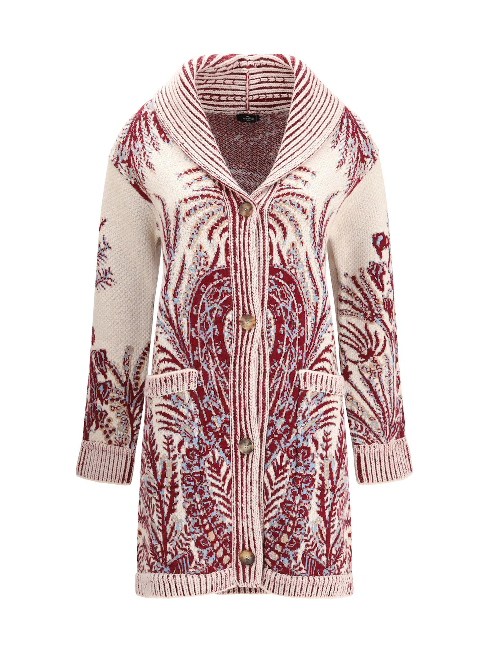 【送料&関税込】Etro Plum Cotton Blend Cardigan Etro Sweater Men Medium Purple Milano Wool Blend Cardigan