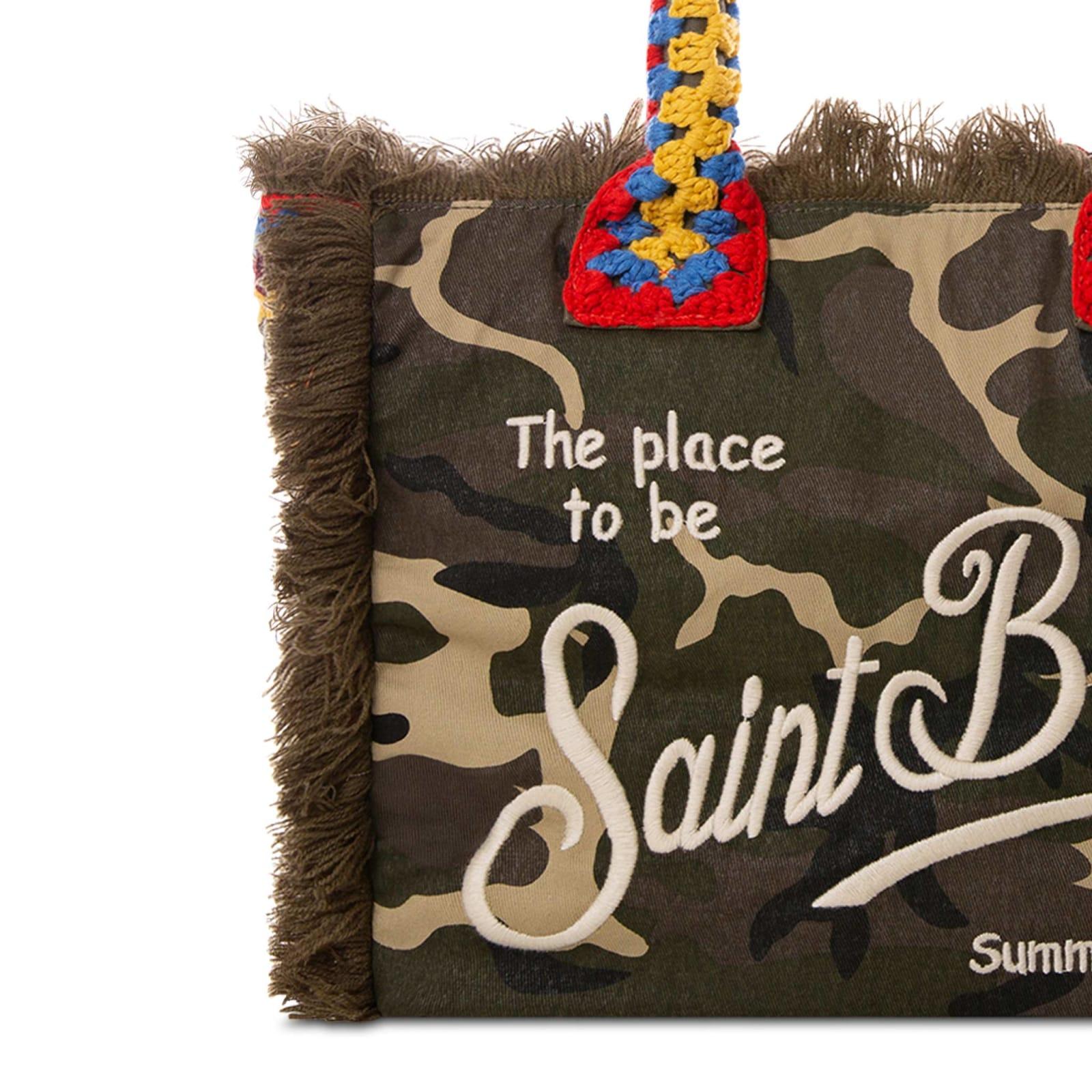 MC2 Saint Barth Vanity woman bag with fringes Camouflage