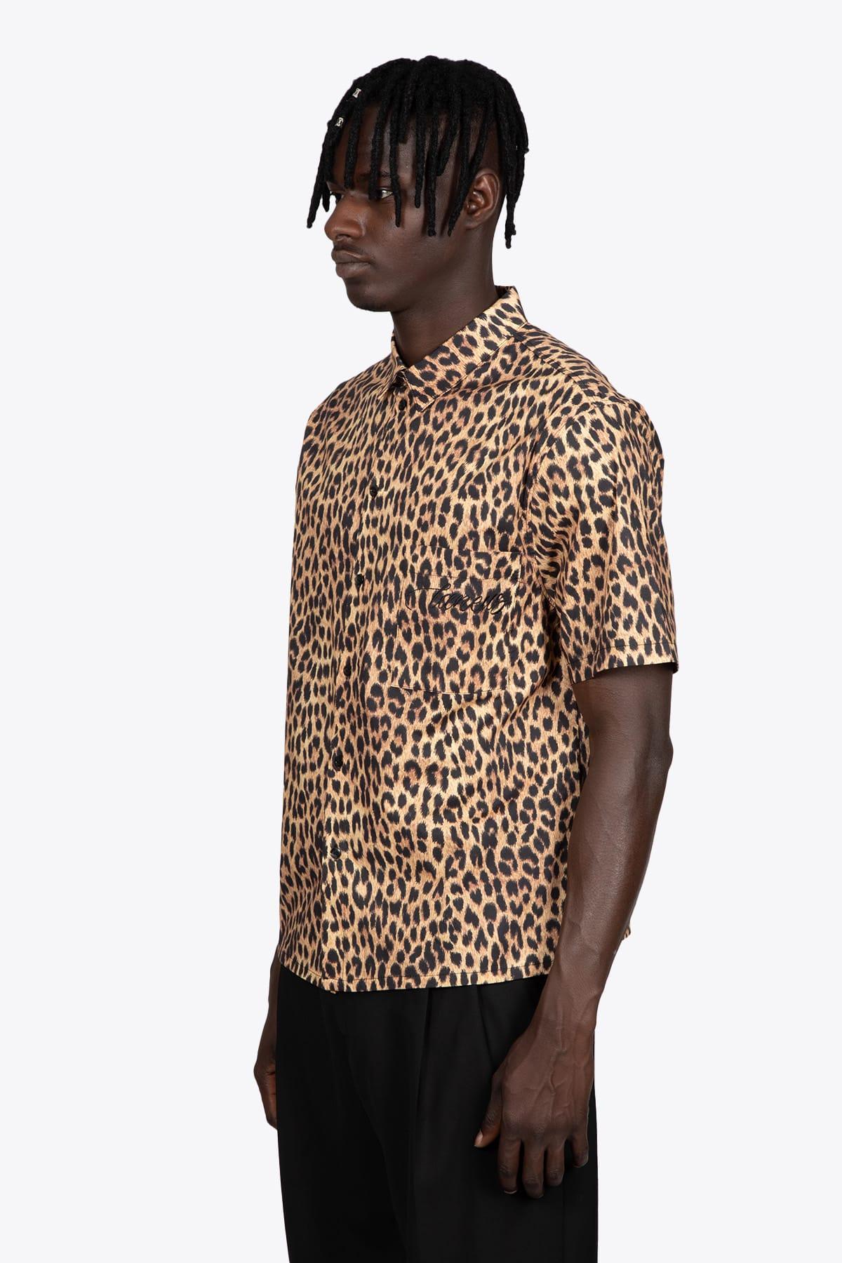 Laneus Camicia M/c Leopard Printed Cotton Shirt With Short Sleeves for Men  | Lyst