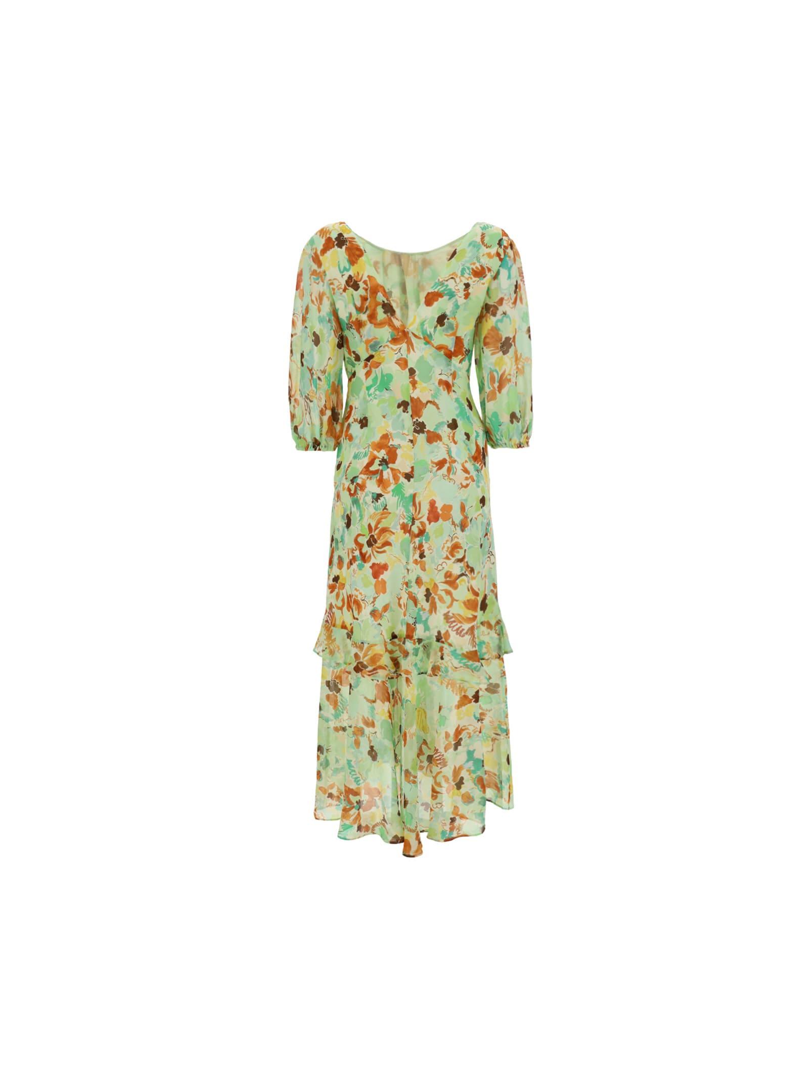 RIXO London Silk Cheryl Dress in Camo Floral (Green) | Lyst