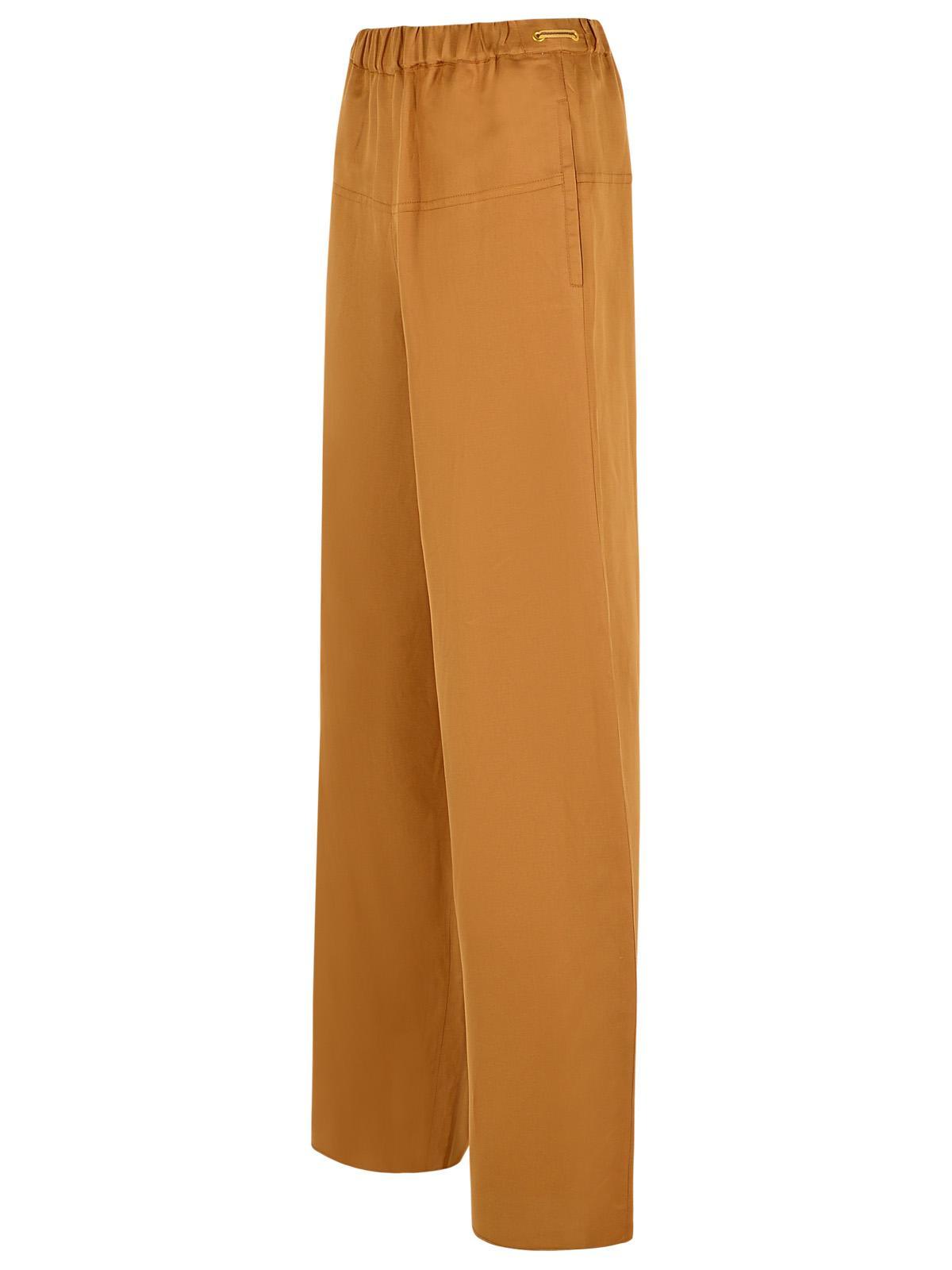 パンツ Max Mara Honor' Brown Linen Blend Trousers Max Mara Honor' Linen Blend Trousers in Brown | Lyst