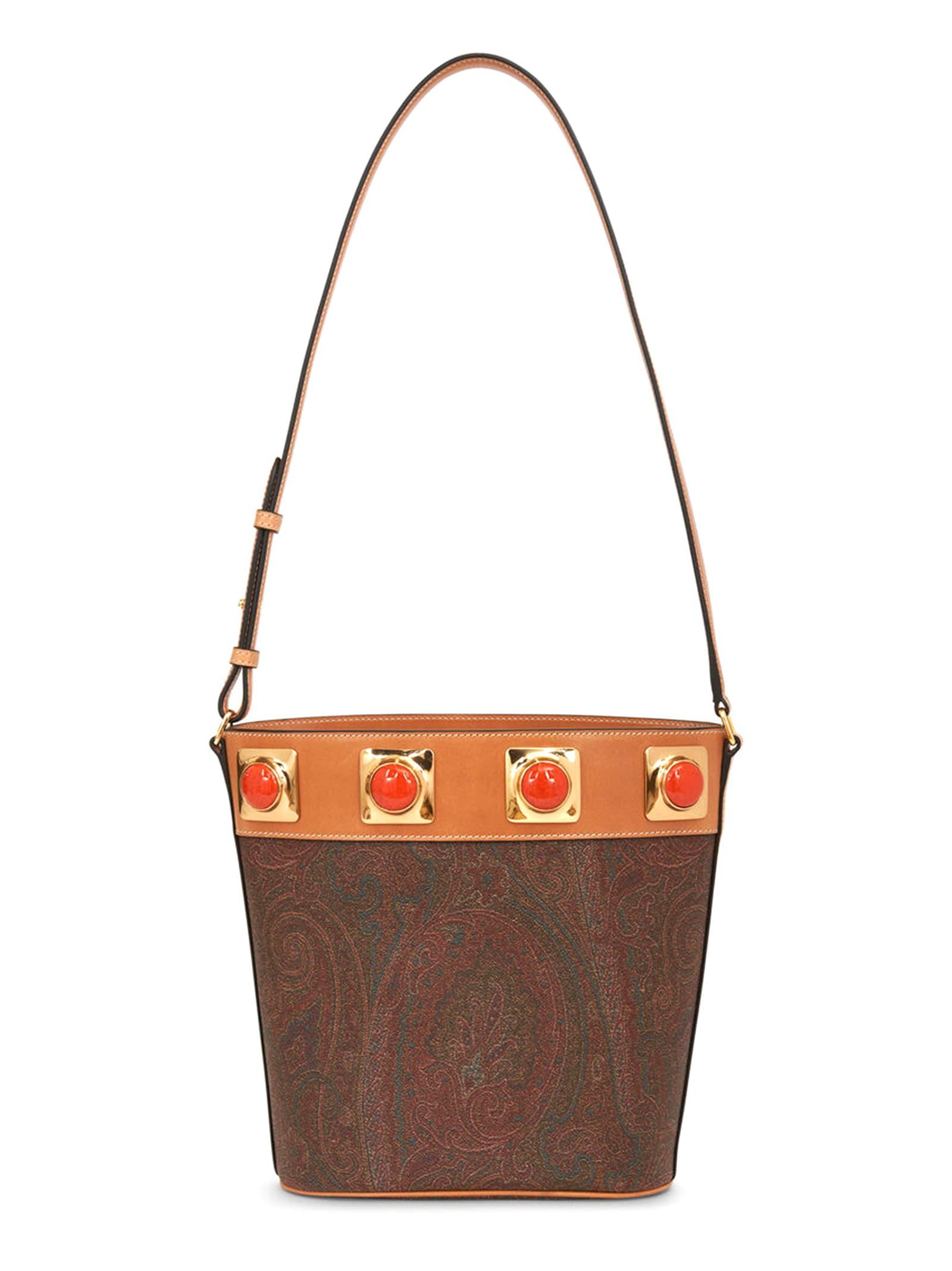 Etro Cotton Paisley Crown Me Bucket Bag in Brown Save 19 Lyst