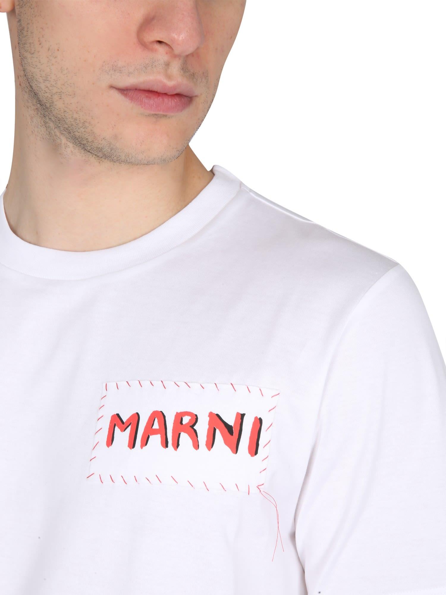 Marni T-shirt With Logo in White for Men | Lyst UK