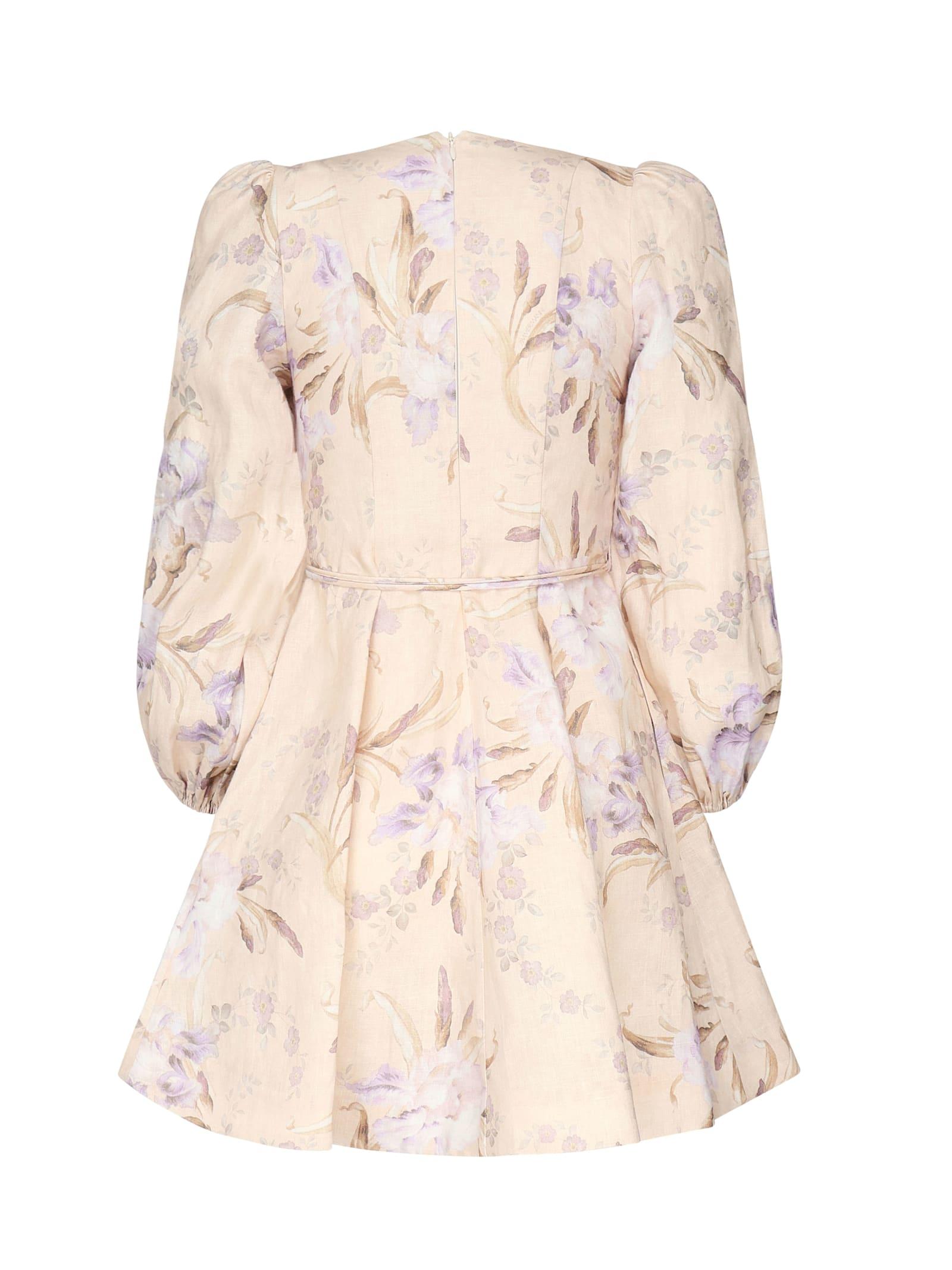 lace cocktail dress with long sleeves Arden | White High-Neck Split Maxi Dress With Lace Sleeves