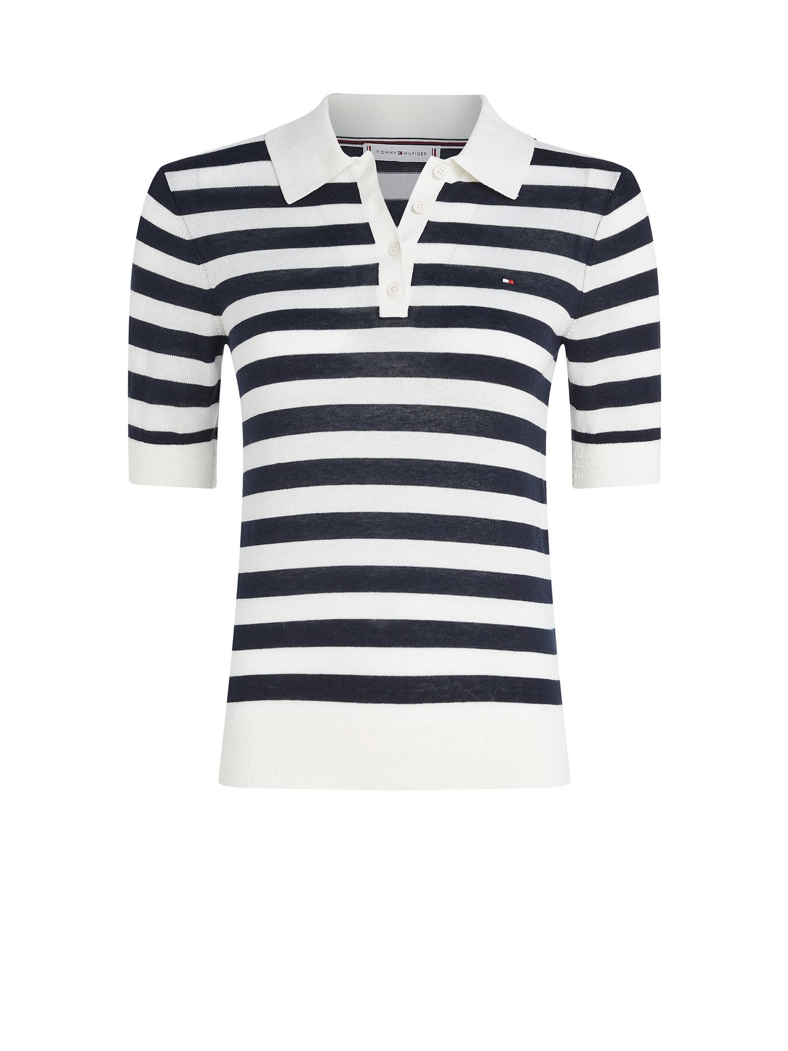 Tommy Hilfiger Striped Polo Shirt With Mini Logo in Blue | Lyst