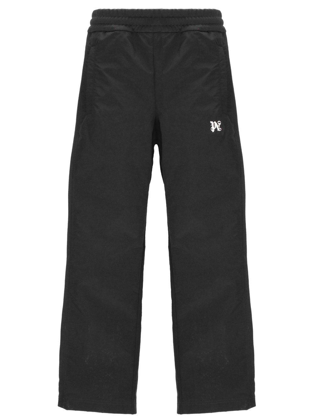 Palm Angels Black Embroidered Trousers