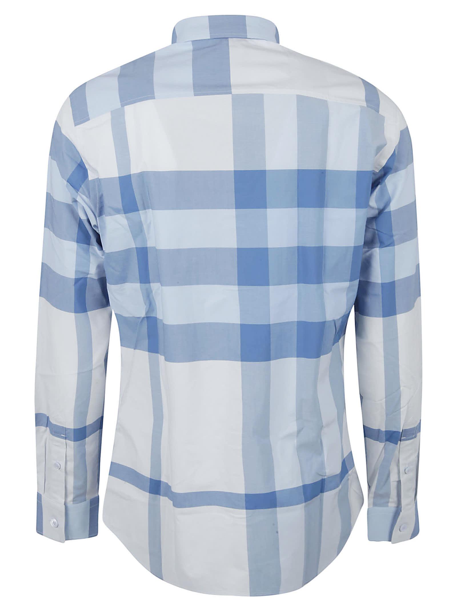 Blue burberry shirt clearance mens