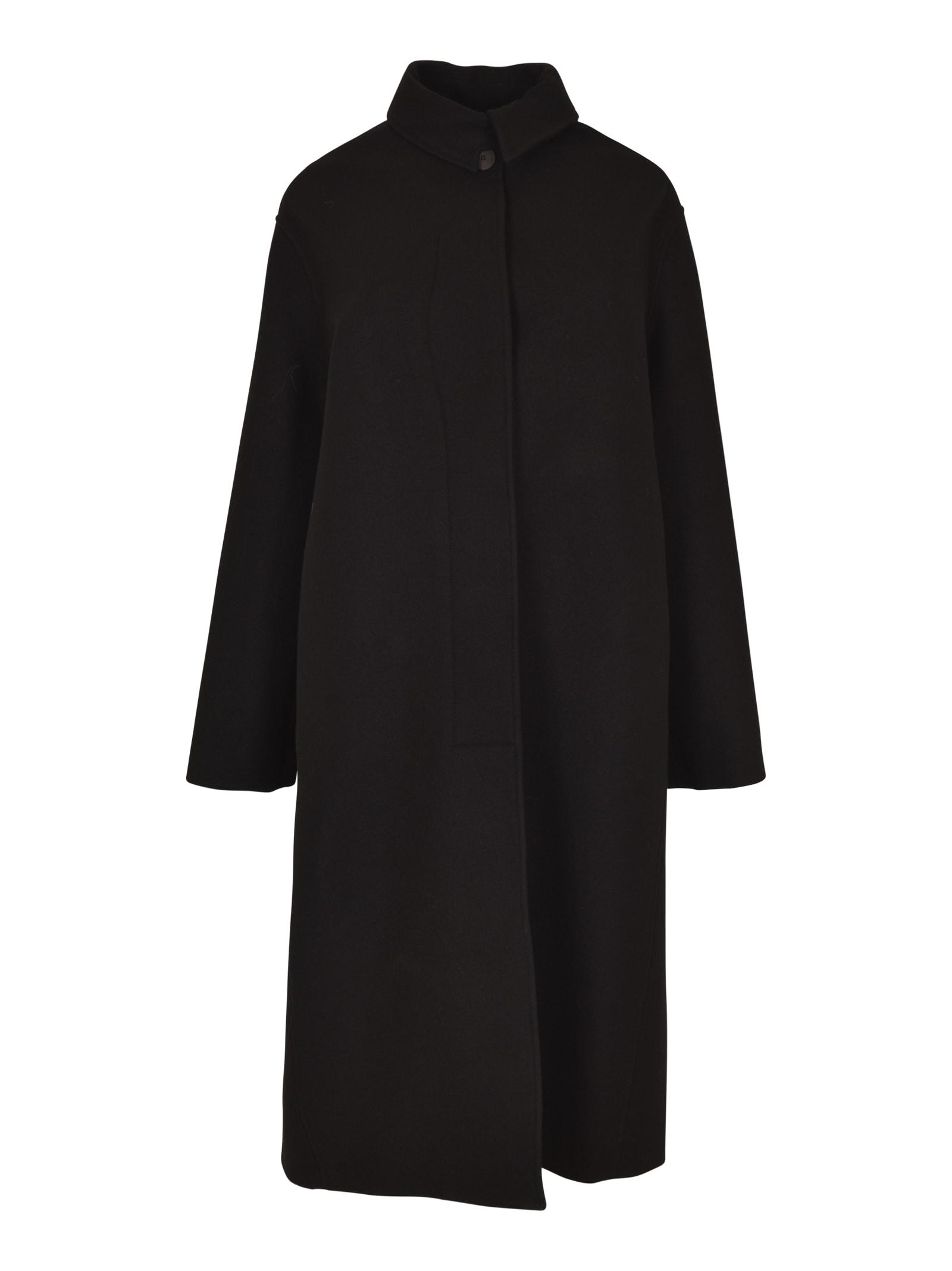 Studio Nicholson Reene Pleat Detail Oversized Coat in Black | Lyst