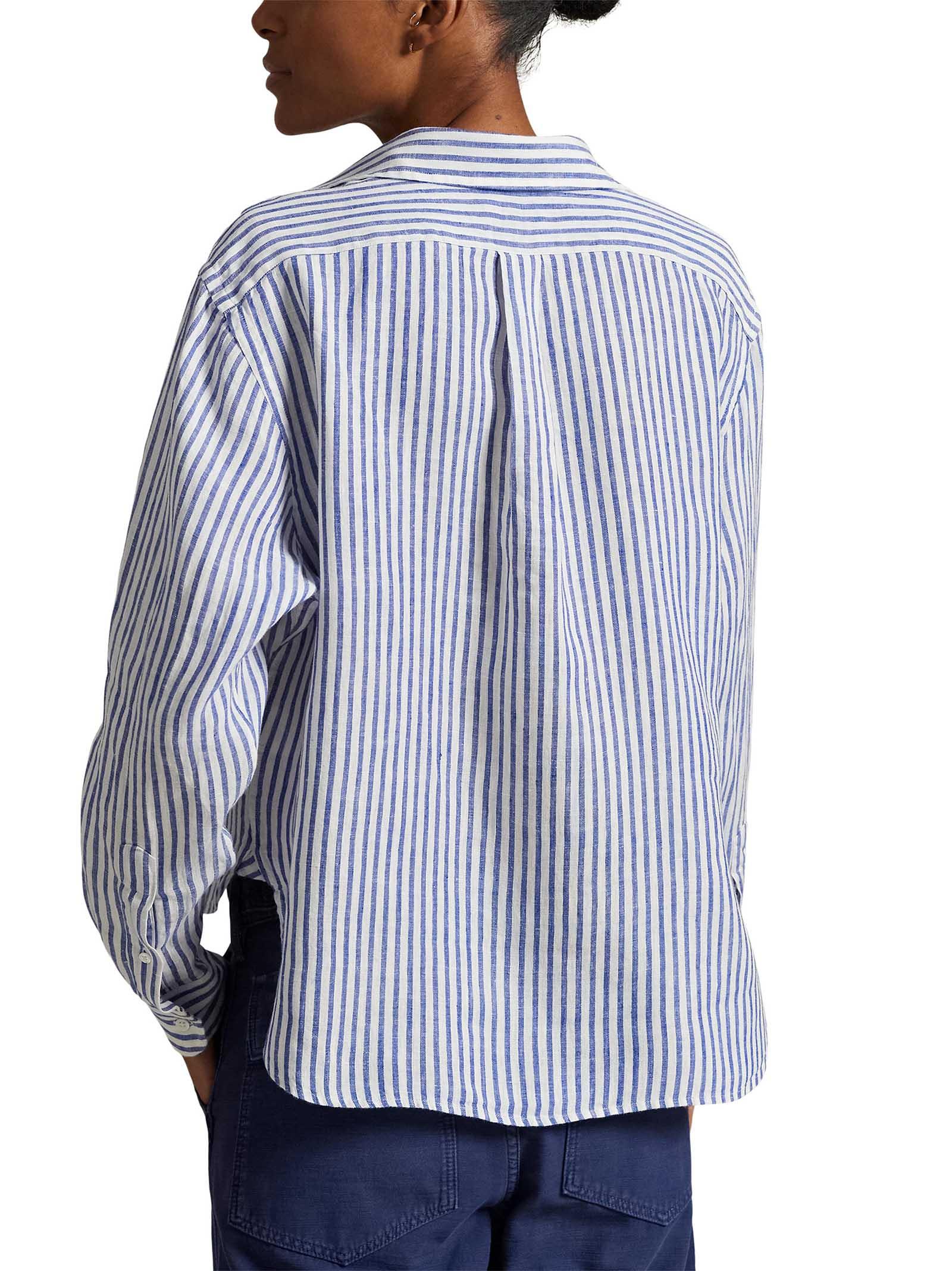 Tシャツ・カットソー Ralph Lauren Wide and short Vichy linen shirt Polo Ralph Lauren Wide And Short Vichy Linen Shirt In Gray