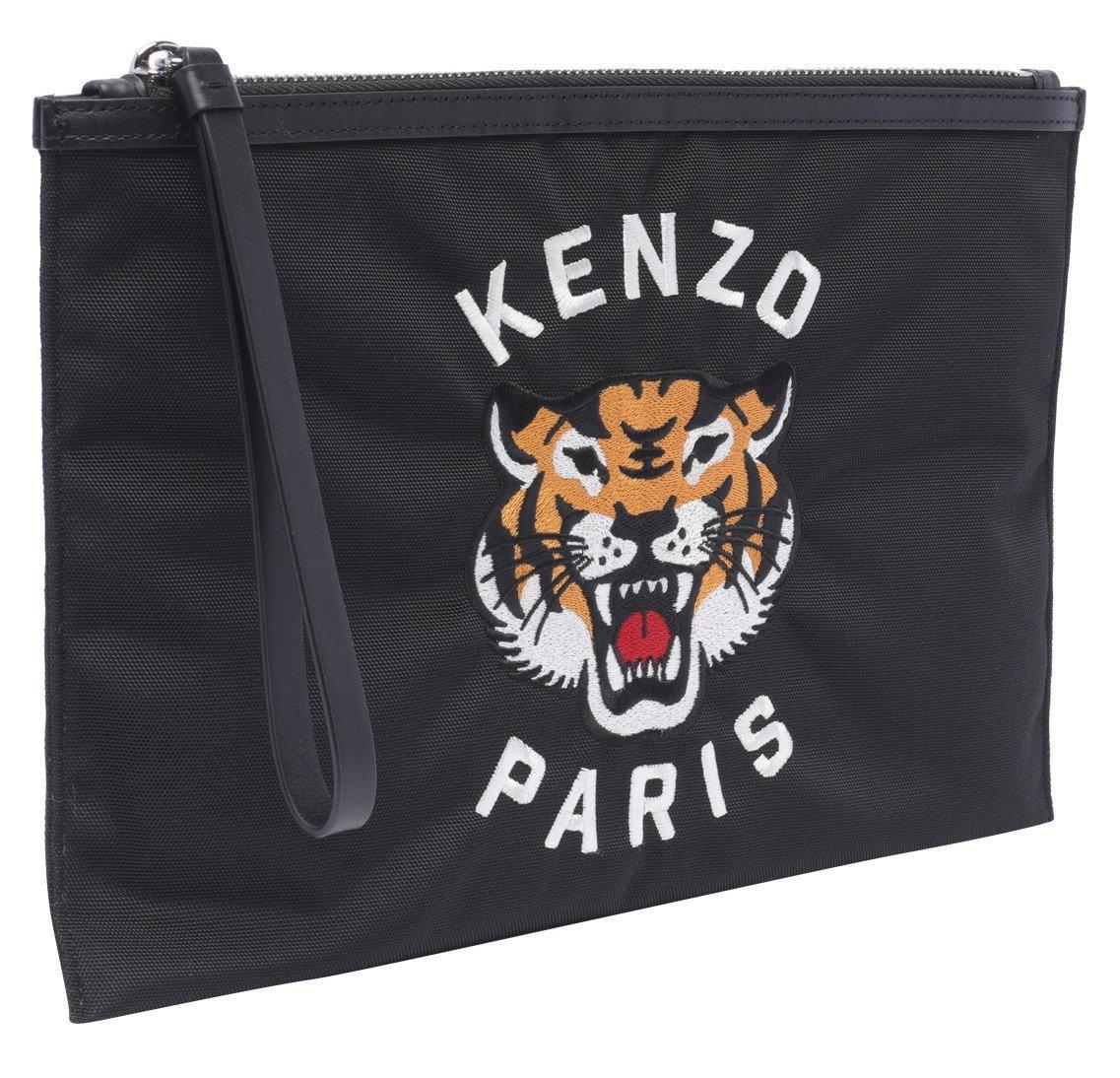 KENZO Tiger Embroidered Zip-Up Pouch in Black for Men | Lyst KENZO Tiger Embroidered Zip-Up Pouch in Black for Men | Lyst