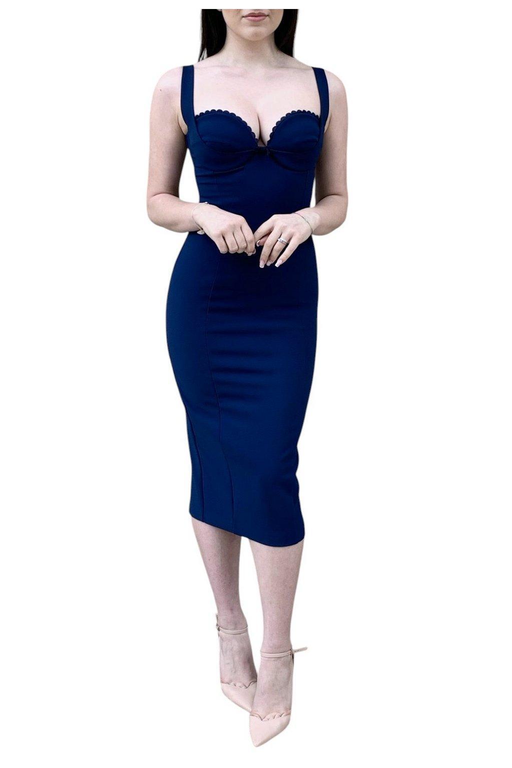 パーティードレス ELISABETTA FRANCHI Double stretch crepe dress with embroider Elisabetta Franchi Double Stretch Crepe Dress With