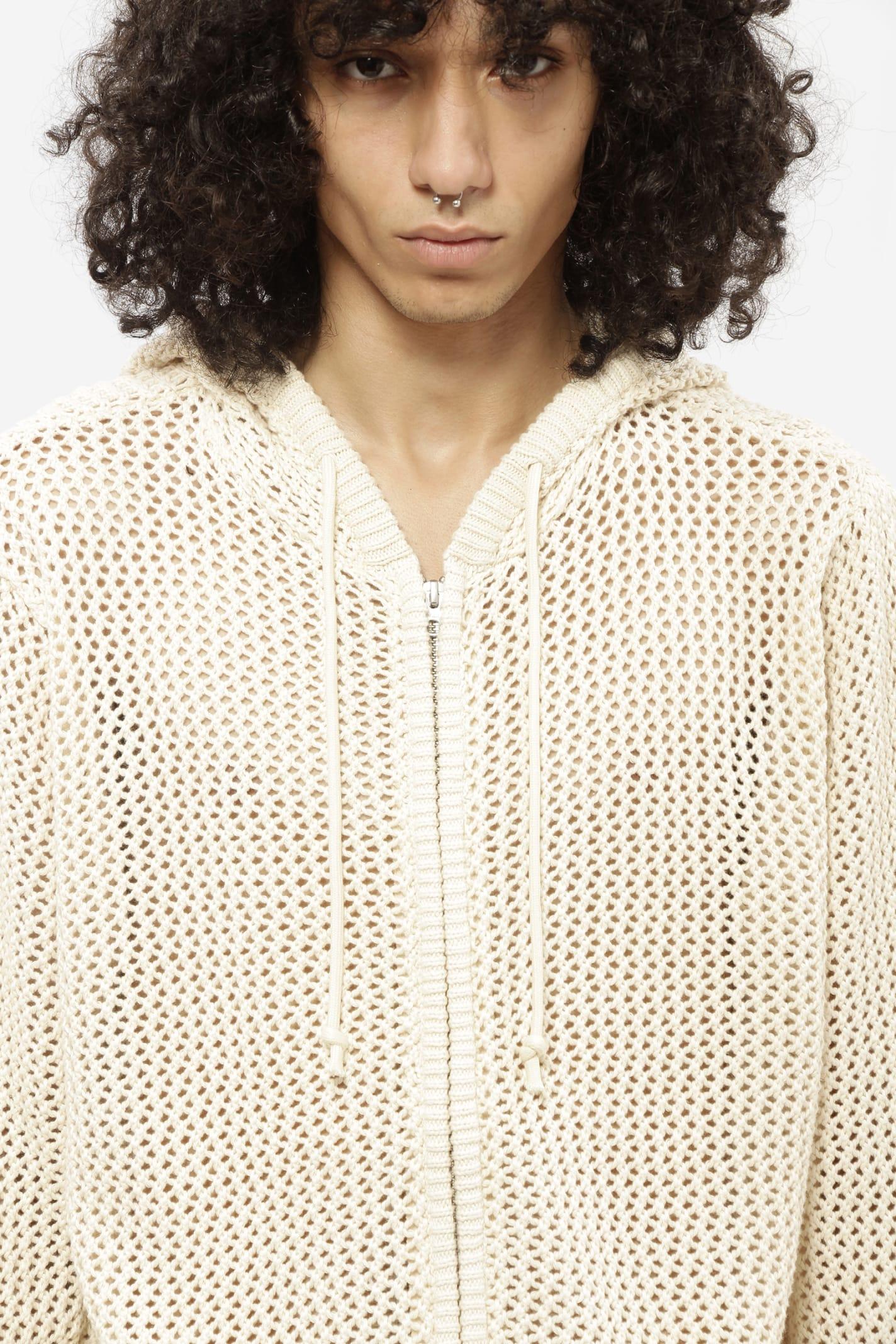 Stussy Mesh Zip Knitwear in Natural for Men | Lyst