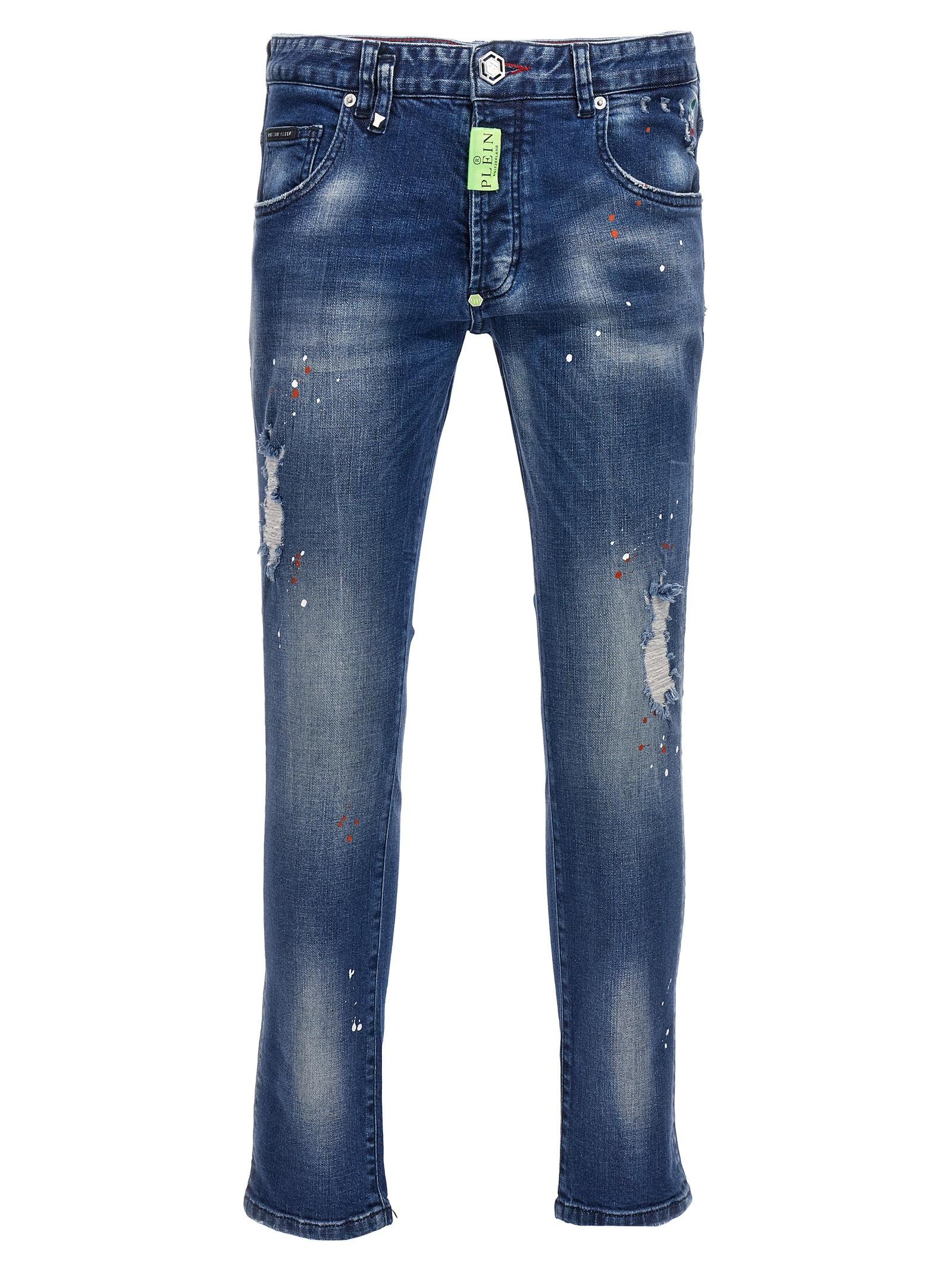 Philipp Plein Logo Jeans in Blue for Men | Lyst