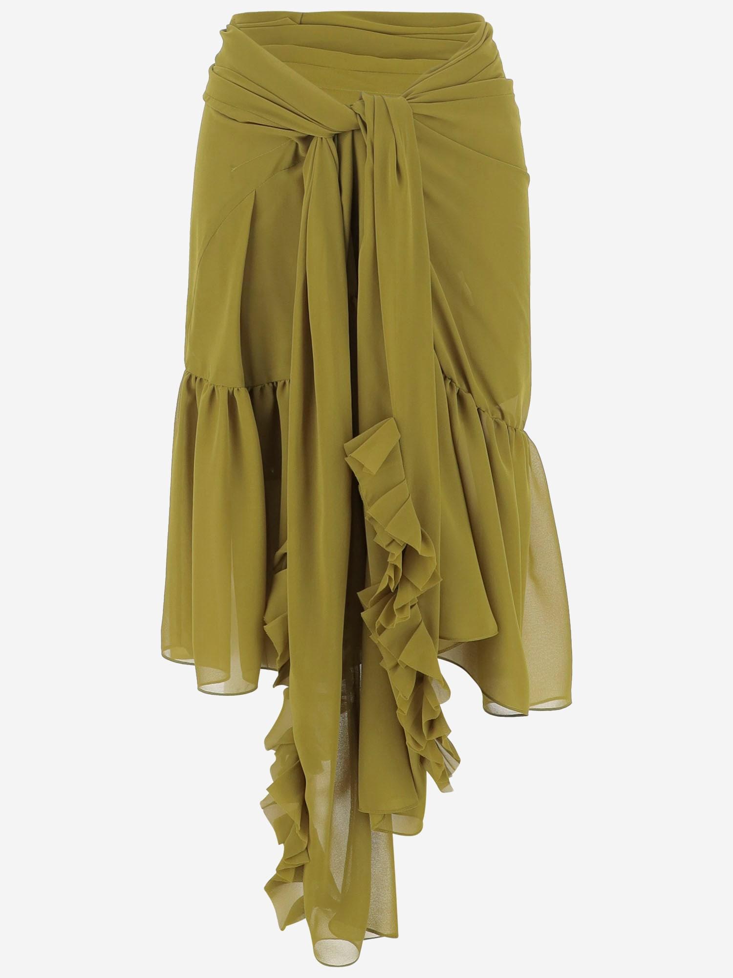 【Dries Van Noten】 Nylon Skirt With Ruffles グリーン Dries Van Noten Nylon Skirt With Ruffles in Green | Lyst UK