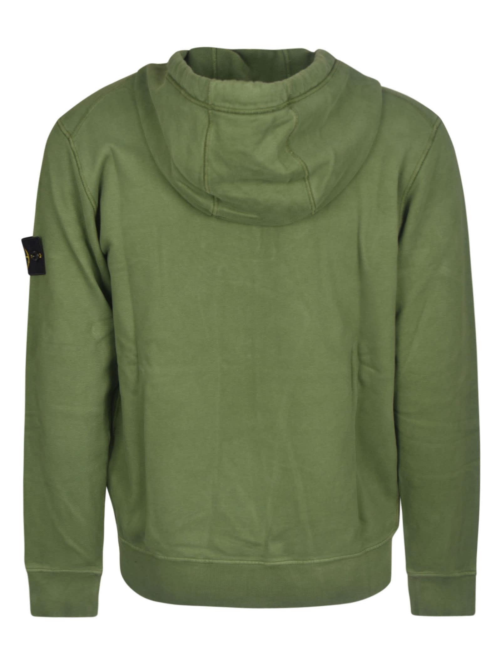 Stone Island Cotton Zipped Hoodie in Olive (Green) for Men - Save 9% | Lyst