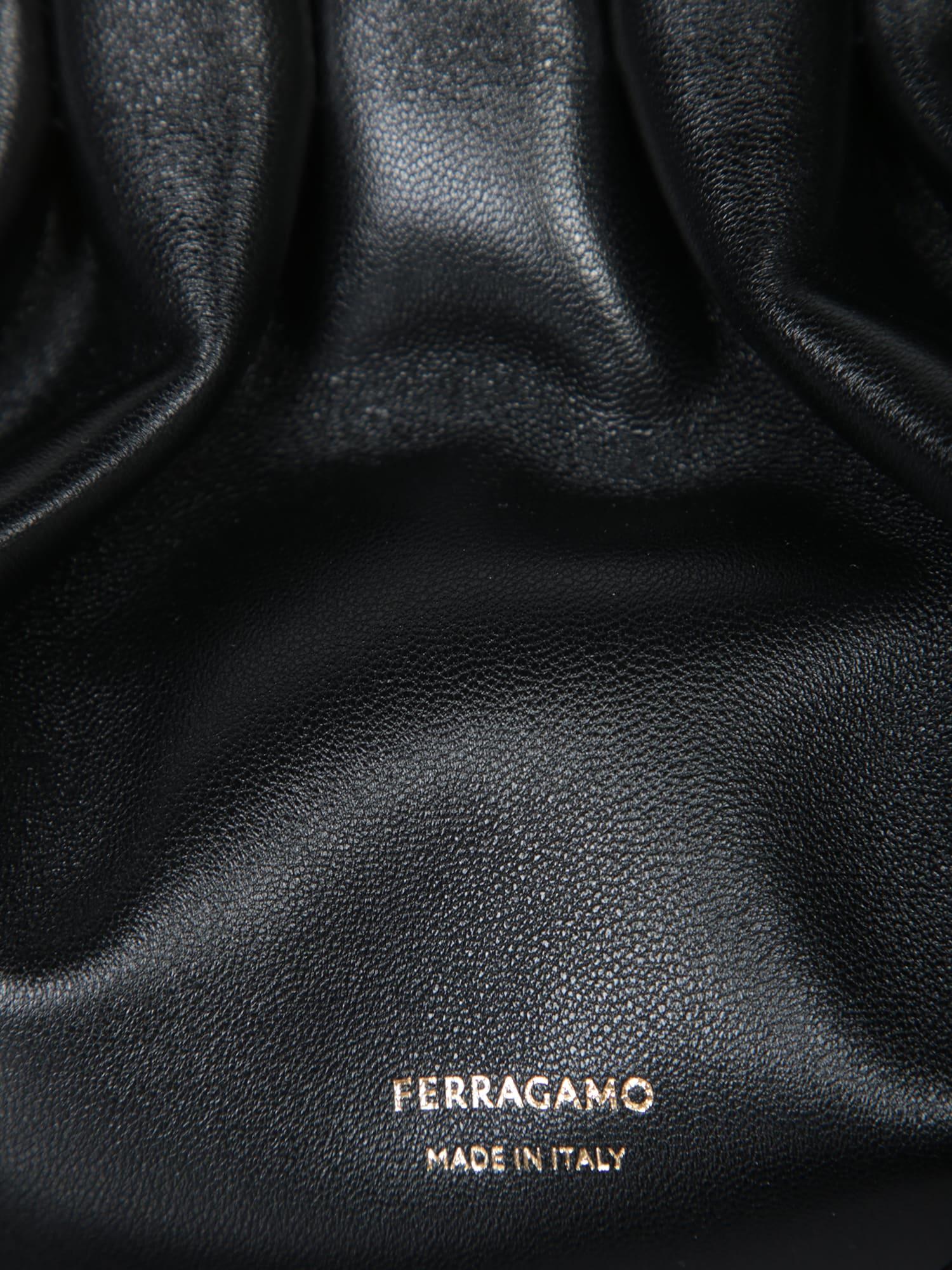 【送料&関税込】Ferragamo Gancini Piercing Black Bag Ferragamo Gancini Piercing Bag in Black | Lyst