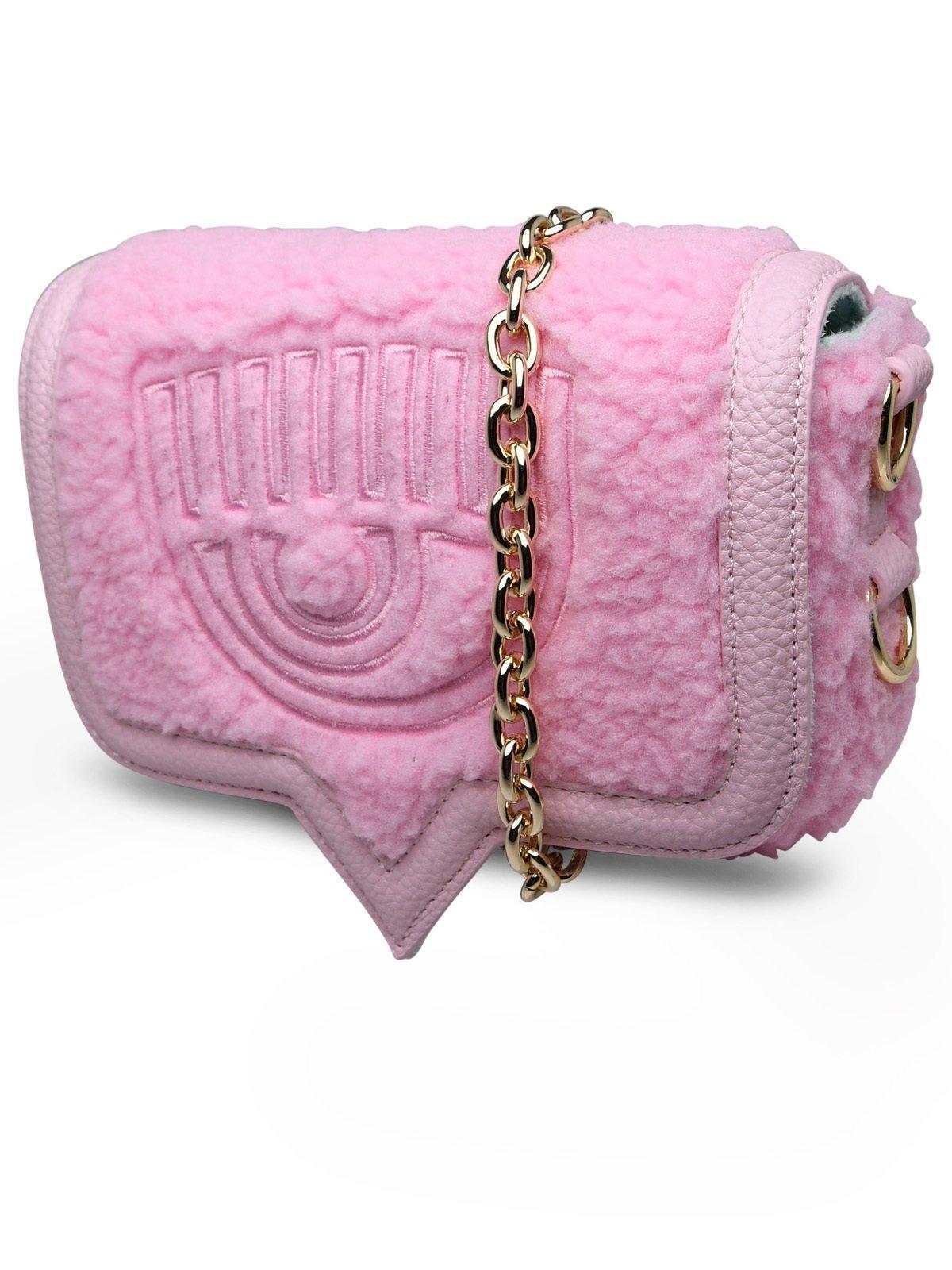Chiara Ferragni Eyelike-motif Teddy Shoulder Bag in Pink
