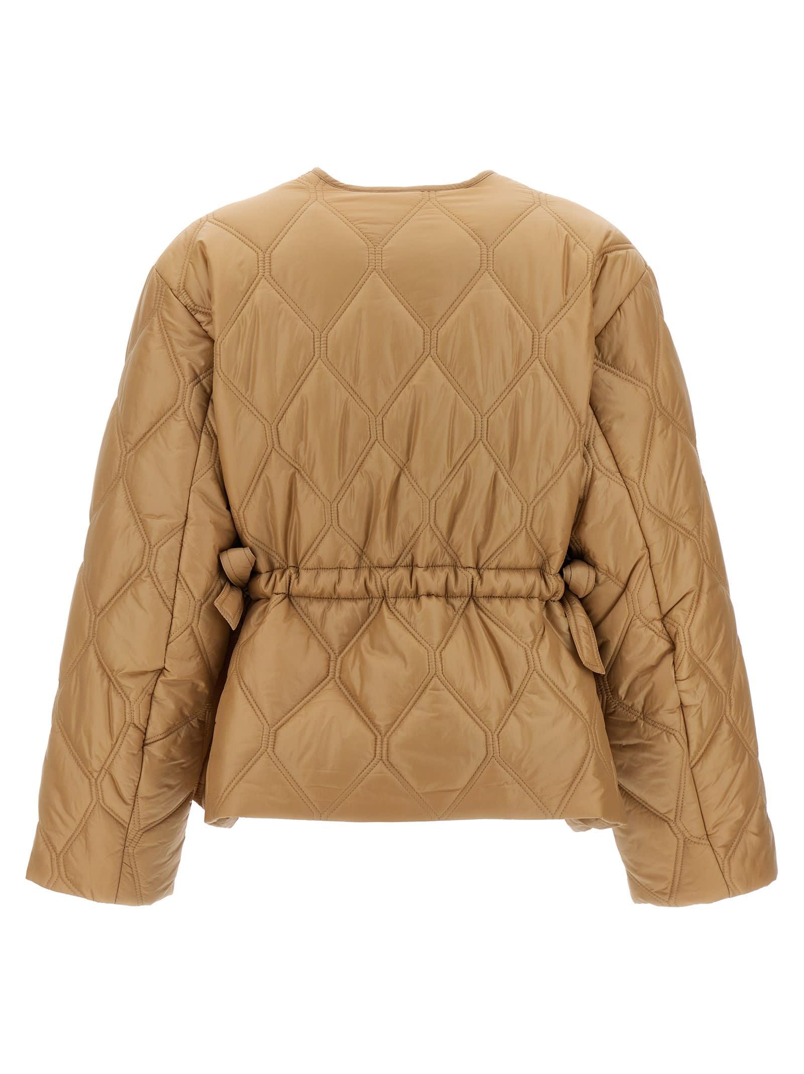 Regan inkompetence tør Ganni Quilted Puffer Jacket Casual Jackets, Parka in Natural | Lyst