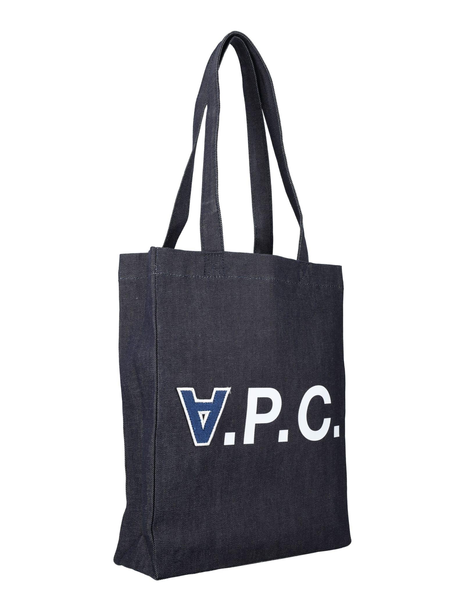 A.P.C. Denim Laure Tote Bag in Navy 