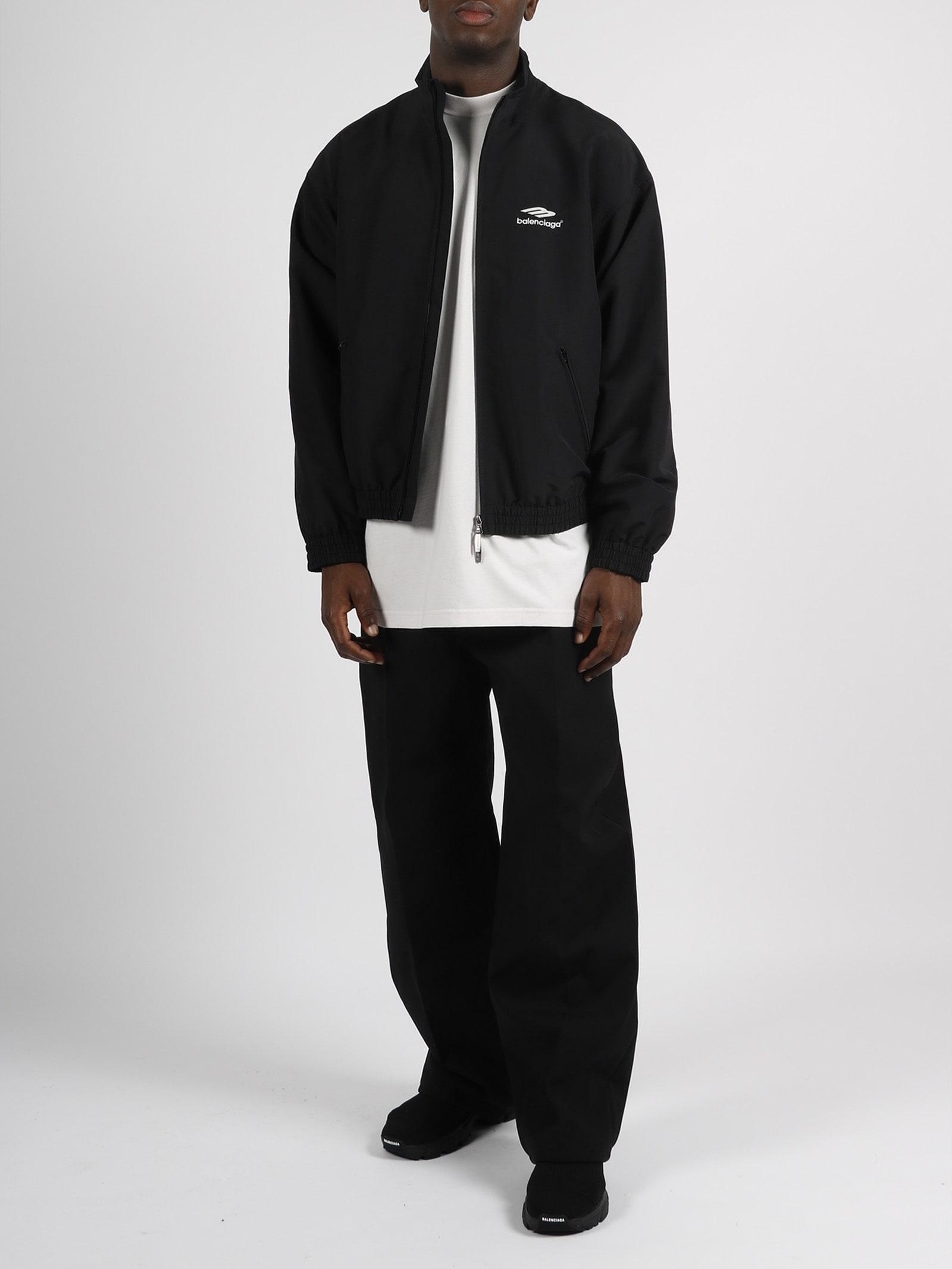 Balenciaga 3b Sport Icon Tracksuit Jacket in Black for Men | Lyst