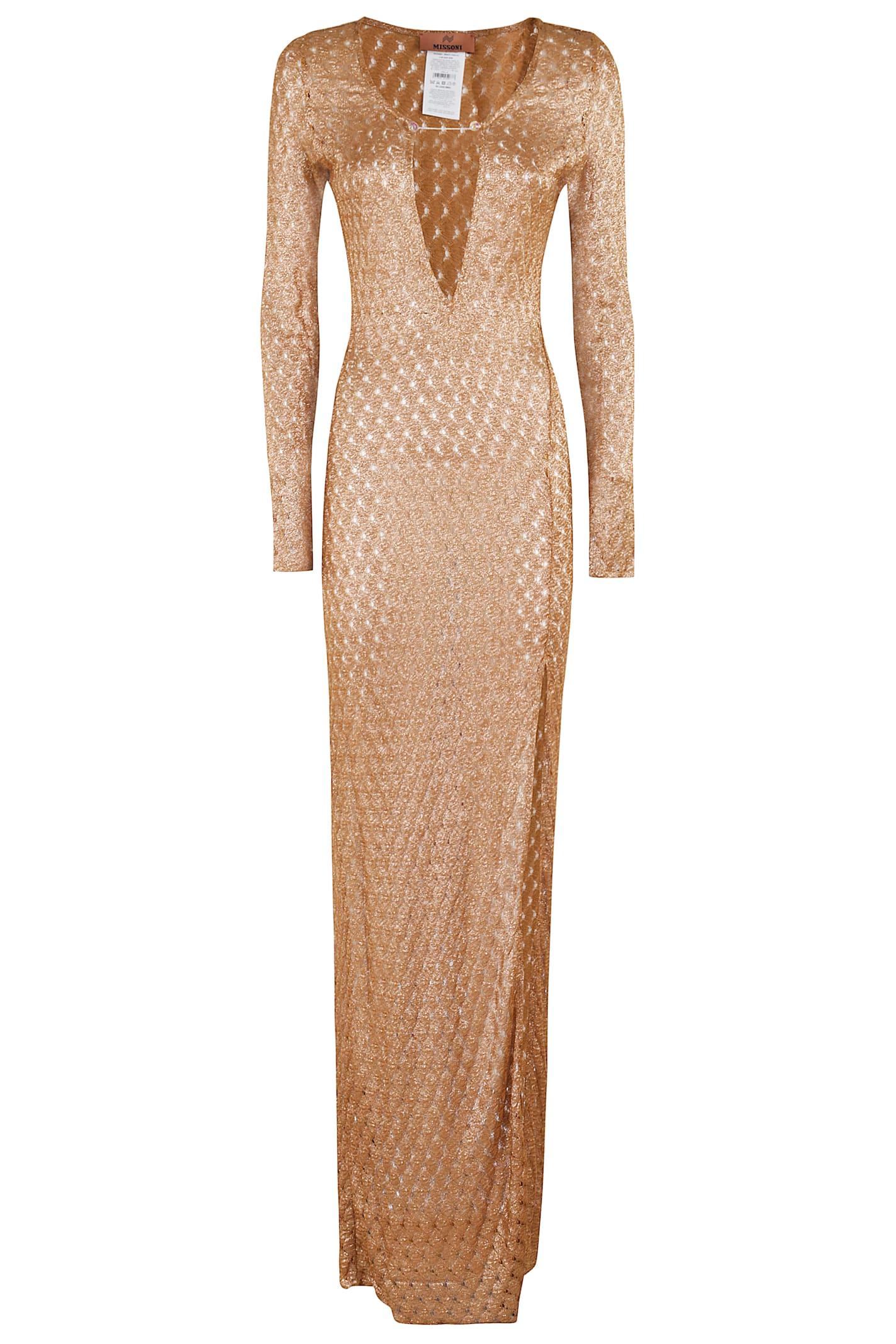 Missoni Halter Dress Missoni Lurex Dress Missoni Crochet-knit Lurex Maxi  Dress