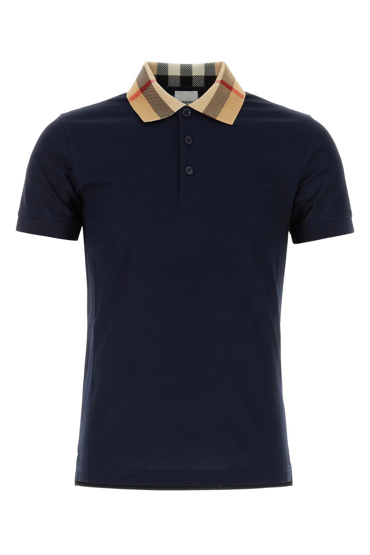 Burberry Midnight Blue Piquet Polo Shirt in Black for Men | Lyst