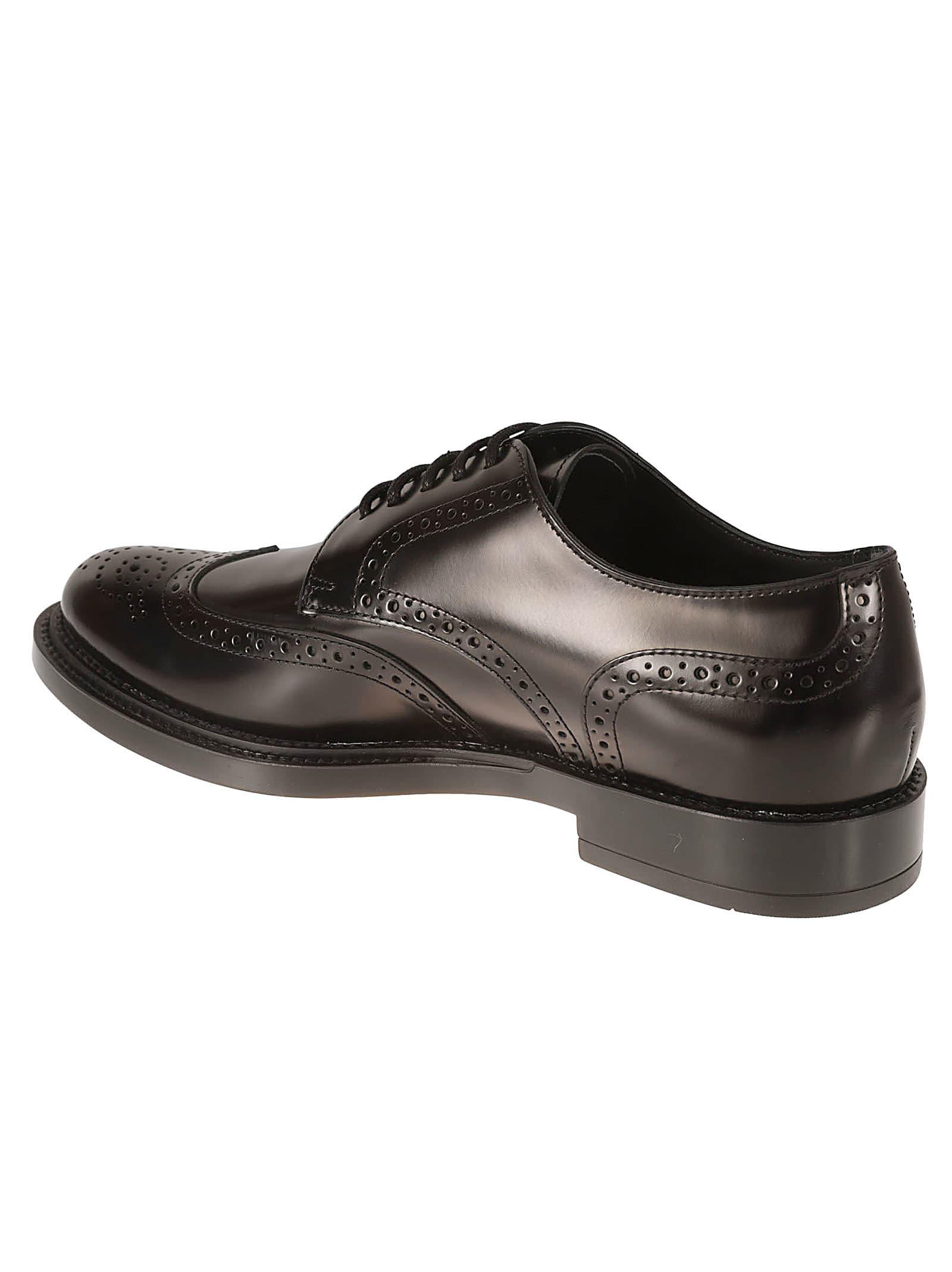 Tod's Bucature Laced Derby Shoes in Black for Men | Lyst