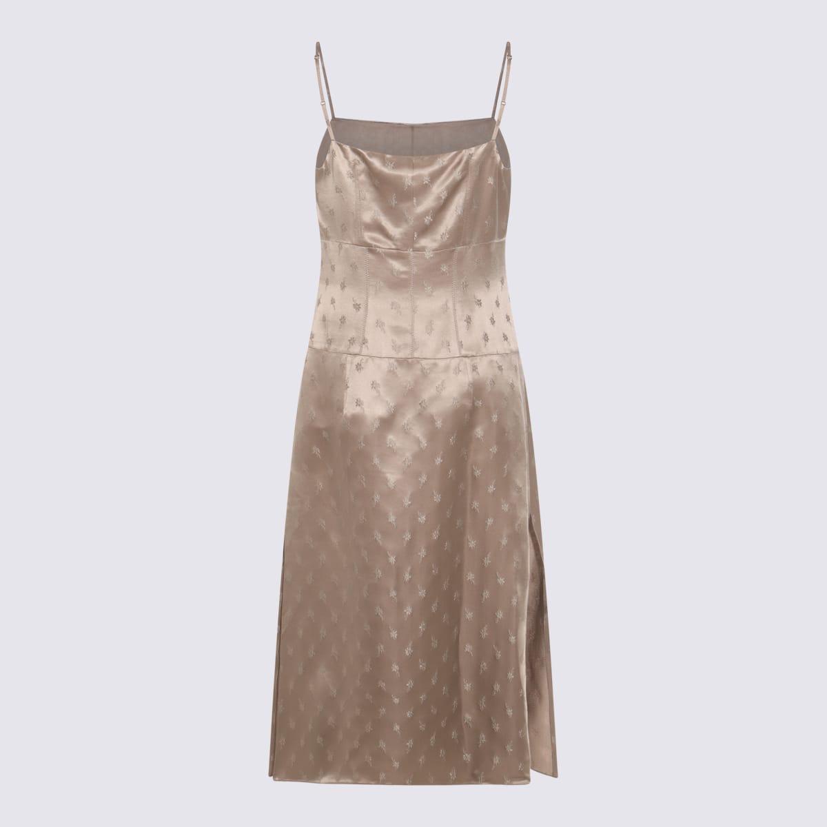 Fendi Silk Dress in Brown | Lyst