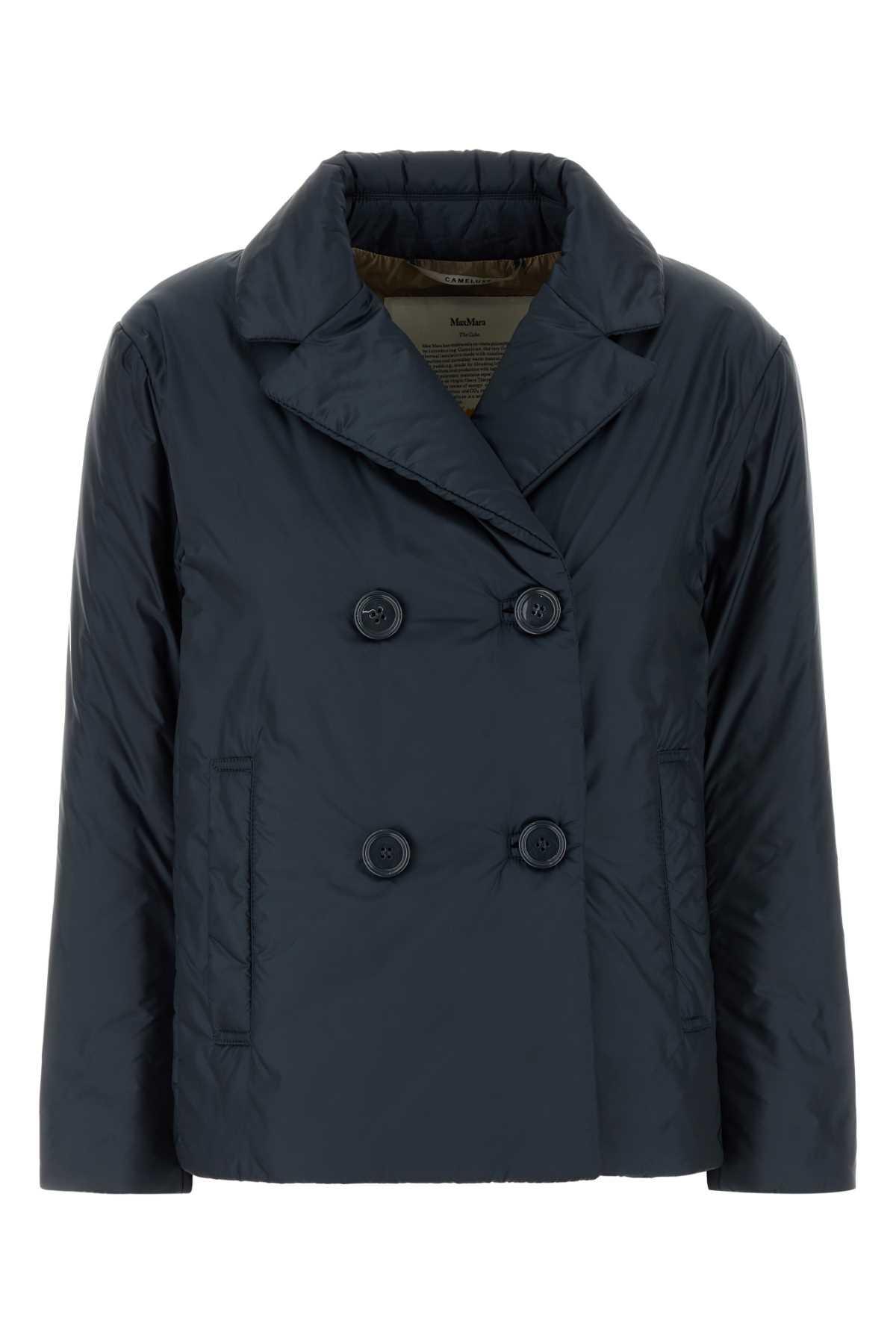 ダウンジャケット・コート MAX MARA MIDNIGHT BLUE POLYESTER CAMELIA PADDED JACKET Max Mara Midnight Blue Polyester Camelia Padded Jacket in