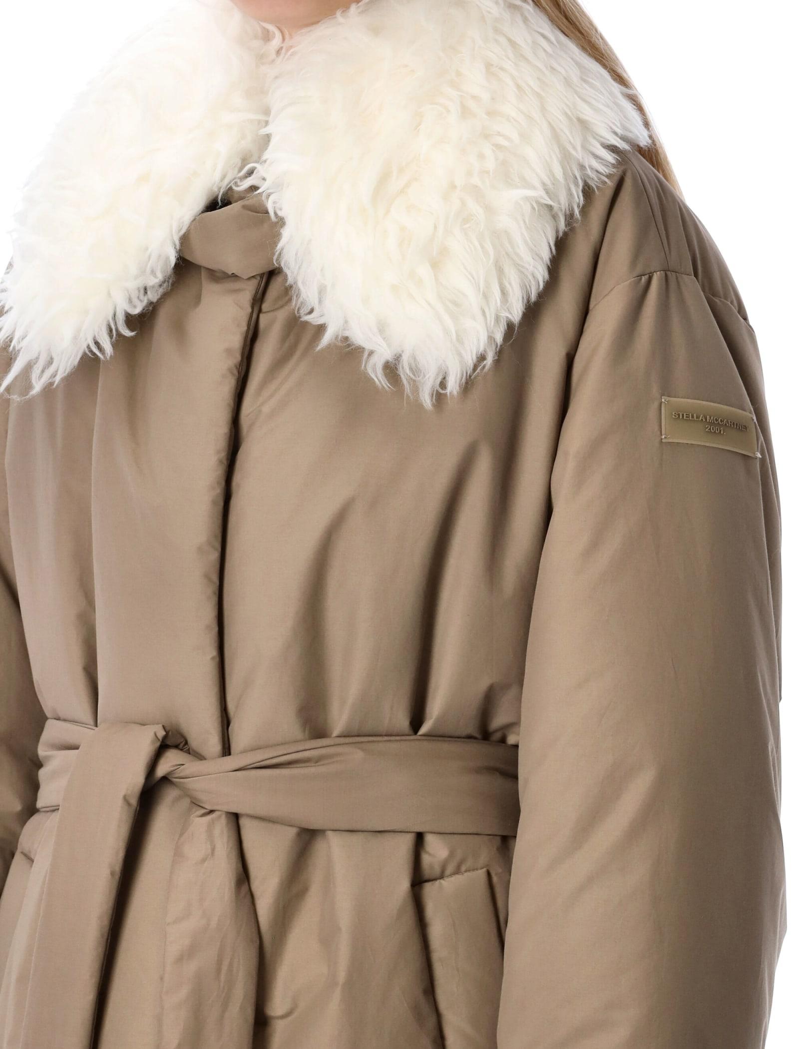 Stella McCartney Cotton Padded Parka in Taupe - Save 49% Womens Clothing Coats Parka coats Natural 