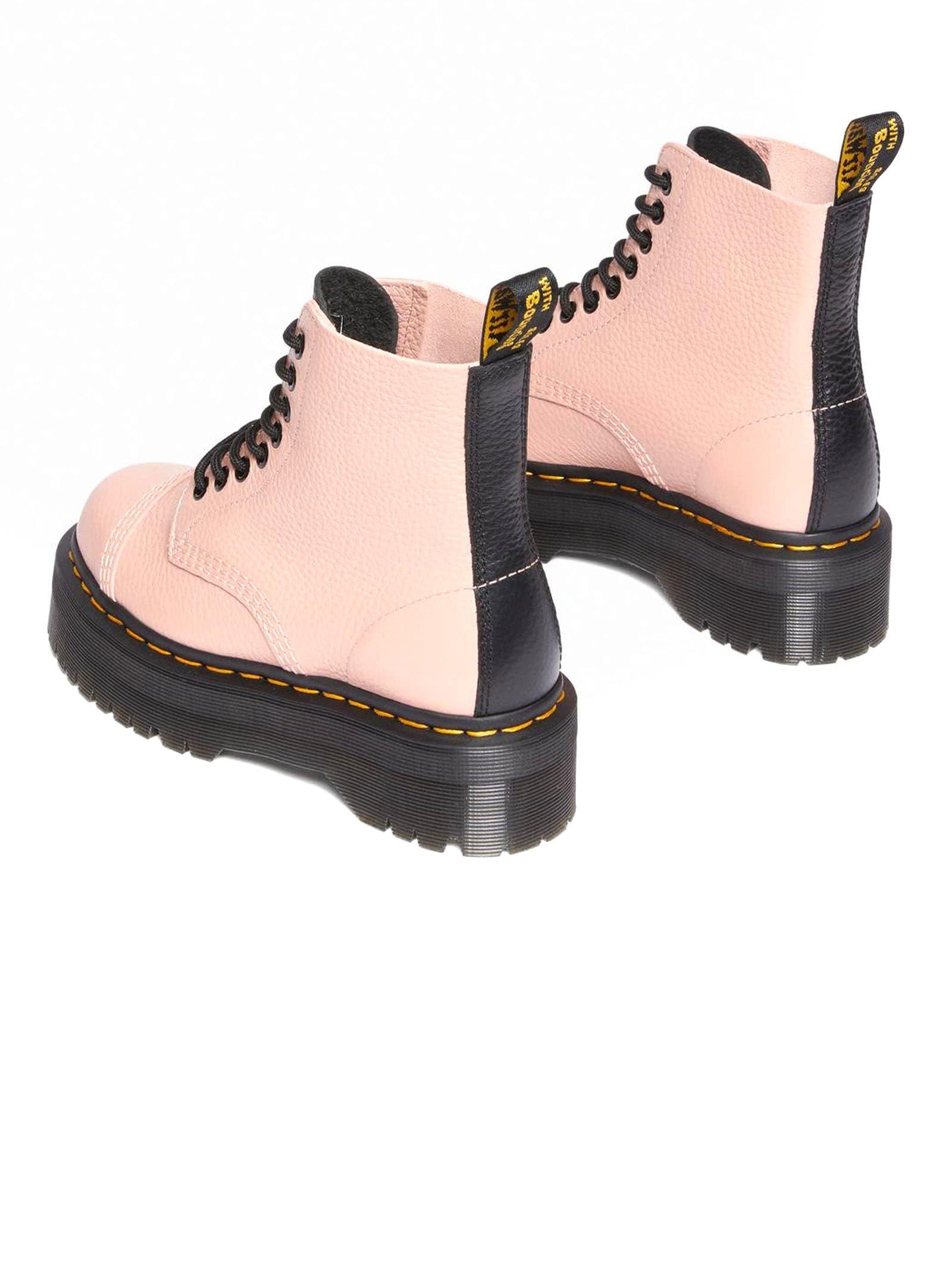 Dr. Martens Beige Leather Sinclair Leather Platform Boots in Natural | Lyst