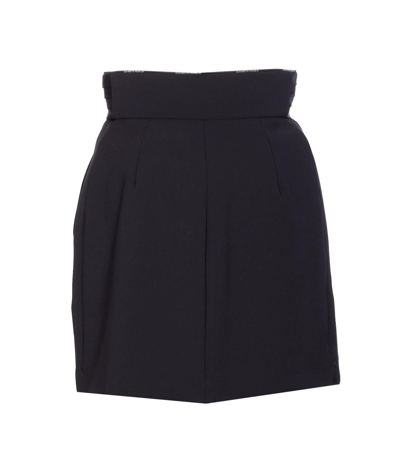 ミニスカート ELISABETTA FRANCHI MINI SKIRT Elisabetta Franchi Crêpe effect mini skirt - White