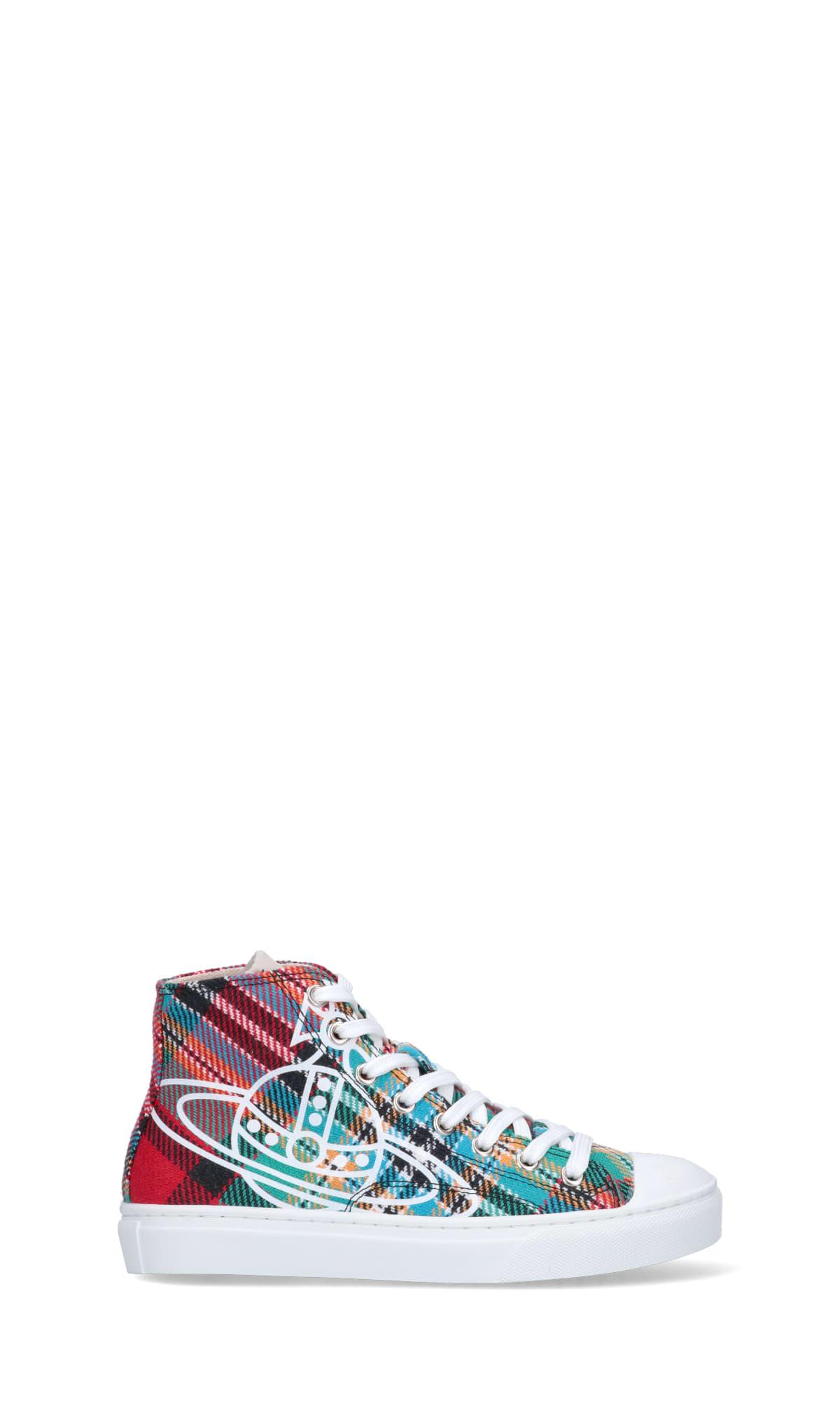 Vivienne Westwood Tartan Pattern High Sneakers | Lyst UK